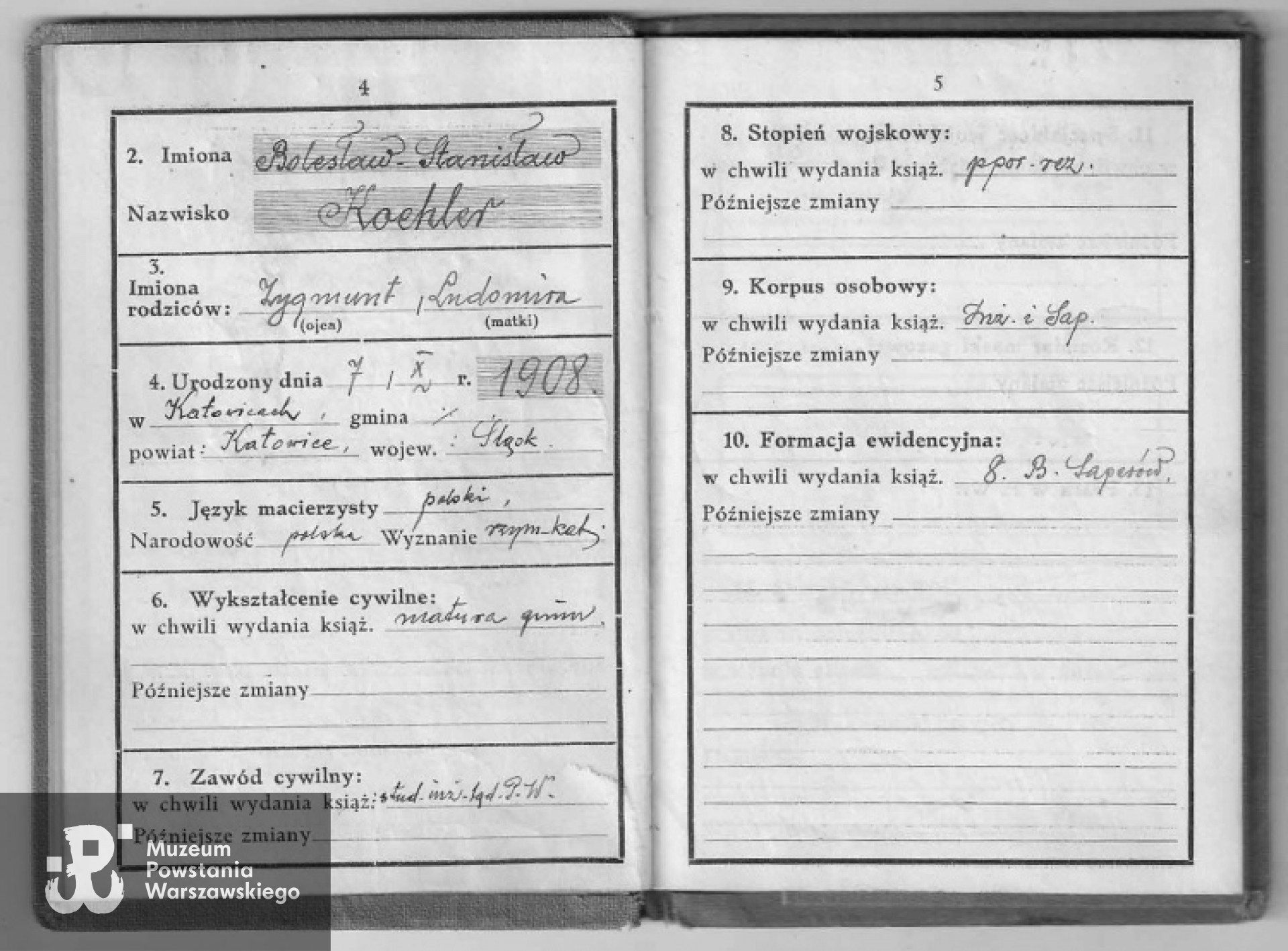 Książeczka Stanu Służby Oficerskiej