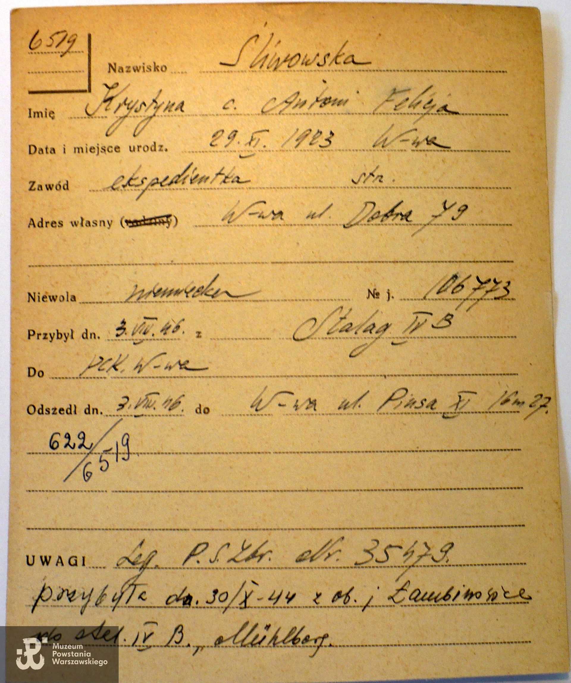 Polski Czerwony Krzyż - kartoteka