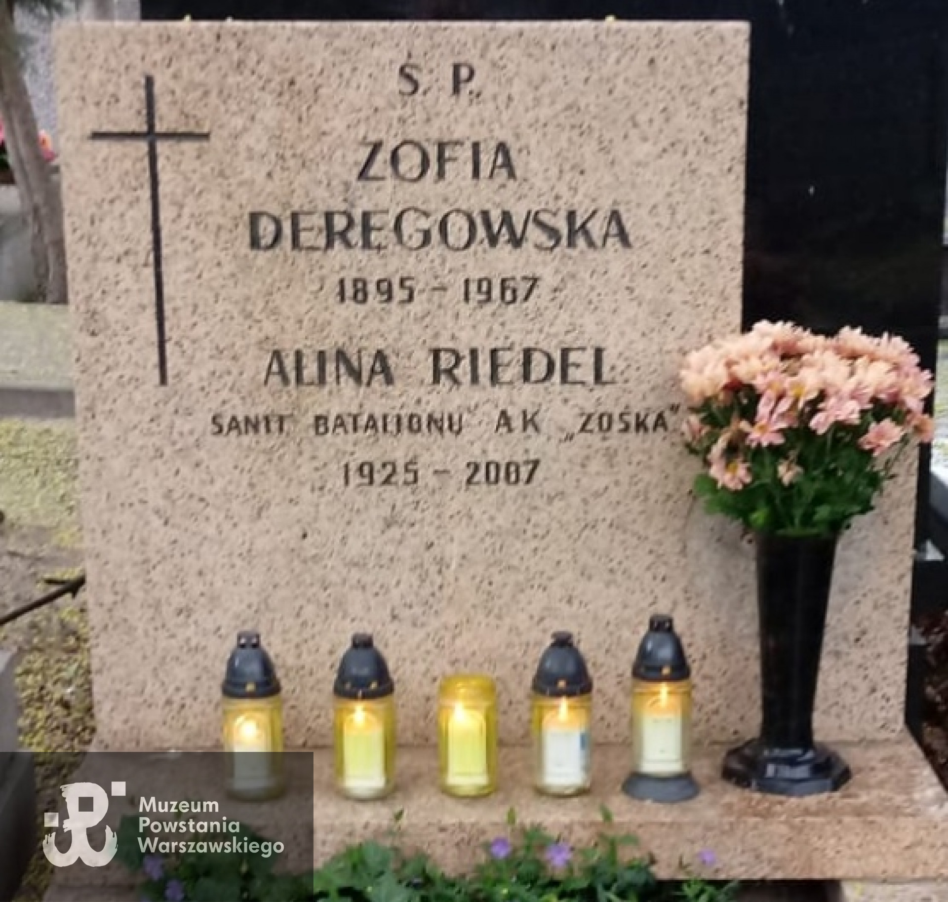 Cmentarz Bródnowski w Warszawie - miejsce pochowania Aliny Deręgowskiej - Riedel i jej matki Zofii.