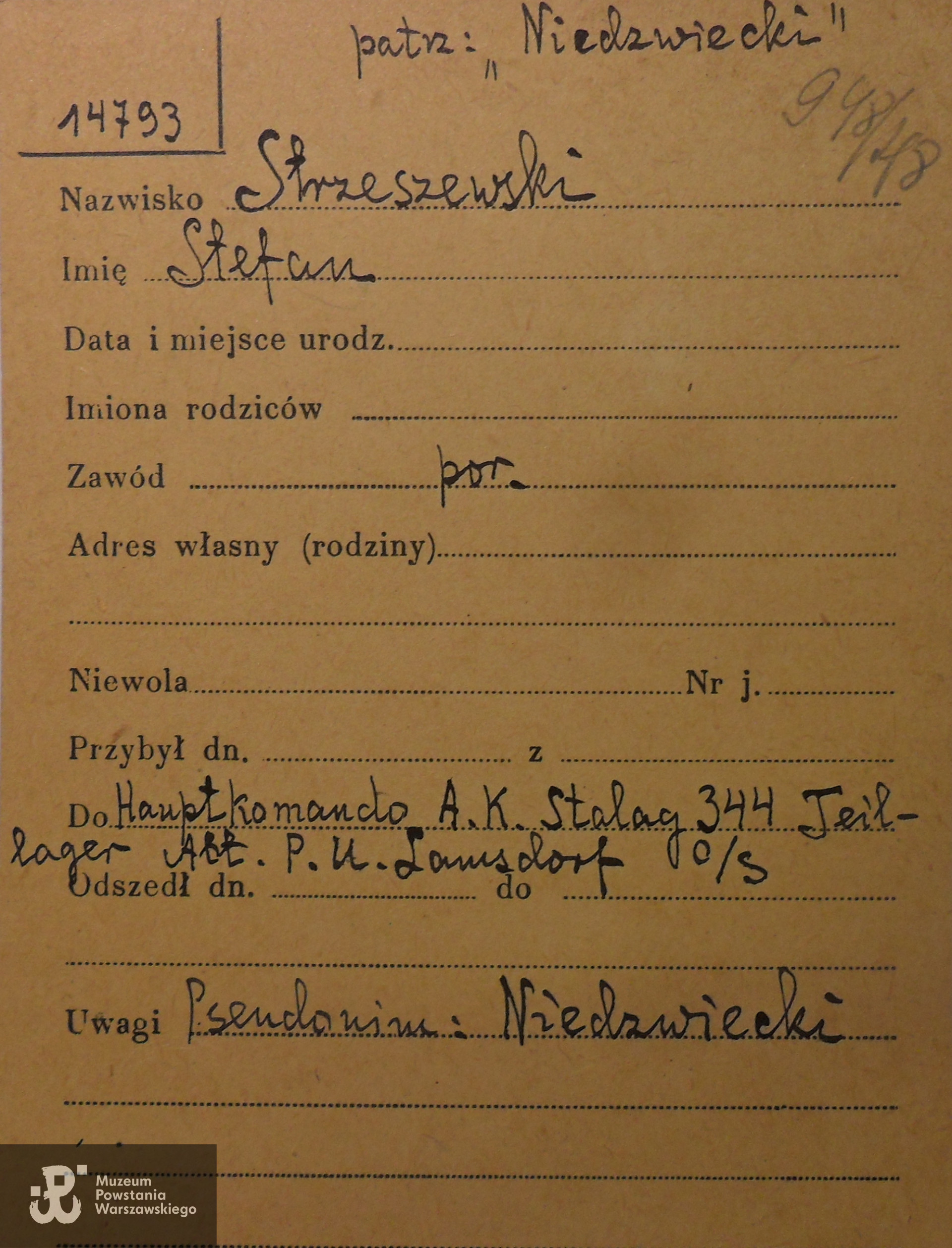 Polski Czerwony Krzyż - kartoteka