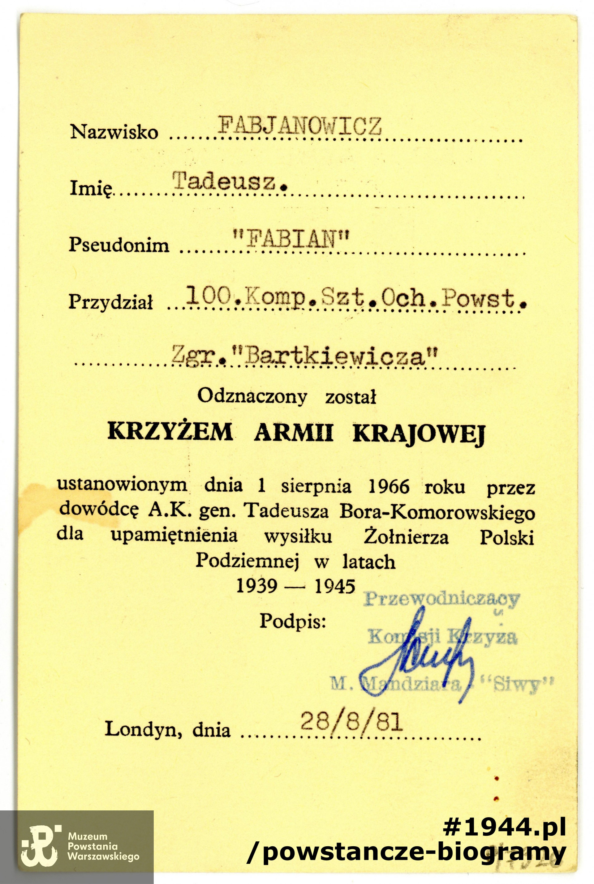 Ze zbiorów Muzeum Powstania Warszawskiego, sygn. P/7926/14