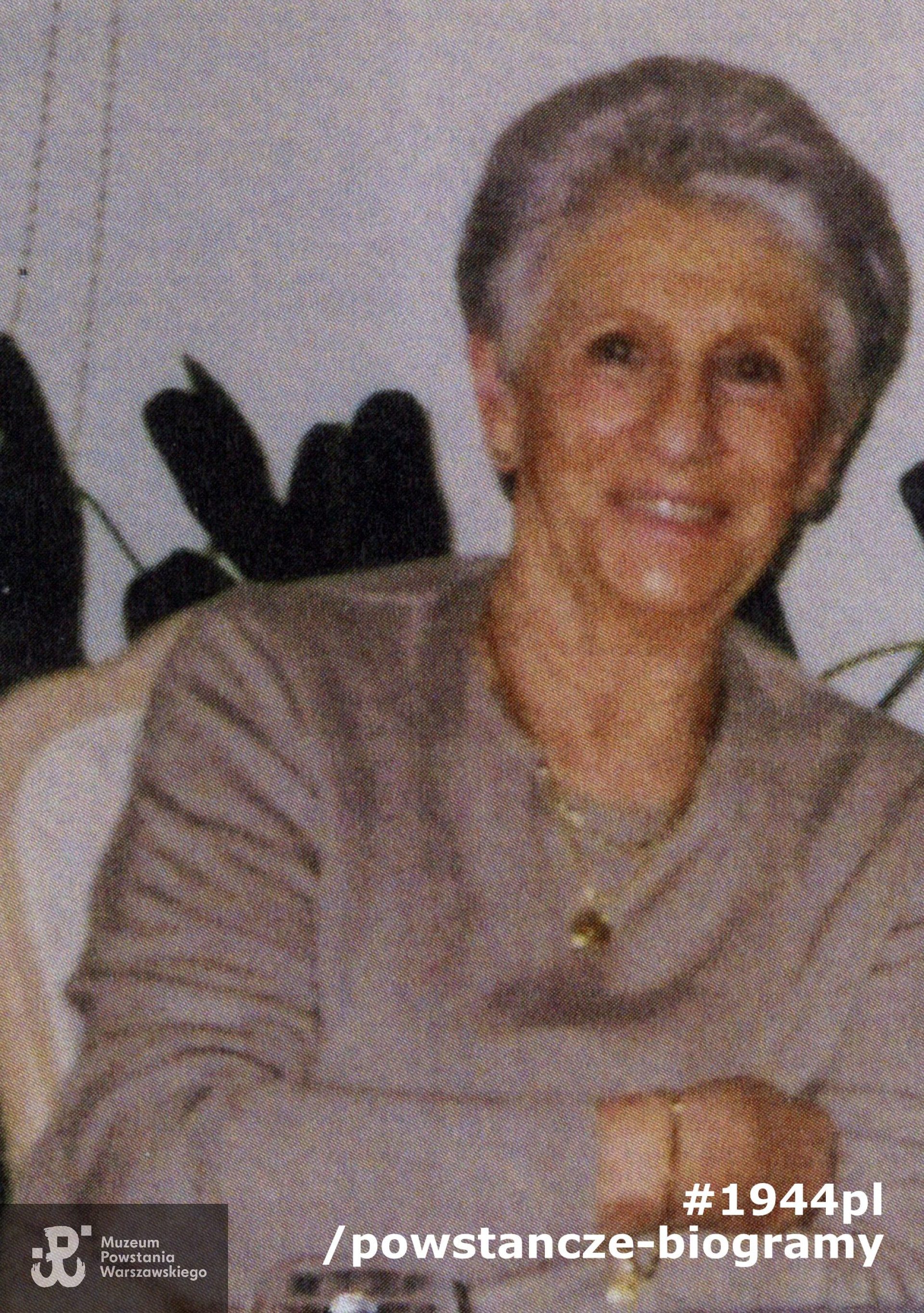 Maria Bourquin - Rulska z domu Myszkowska. Fotografia portretowa wykonana w grudniu 2015 r. Fot. z archiwum rodzinnego udostępniła p. Maria Bourquin - Rulska