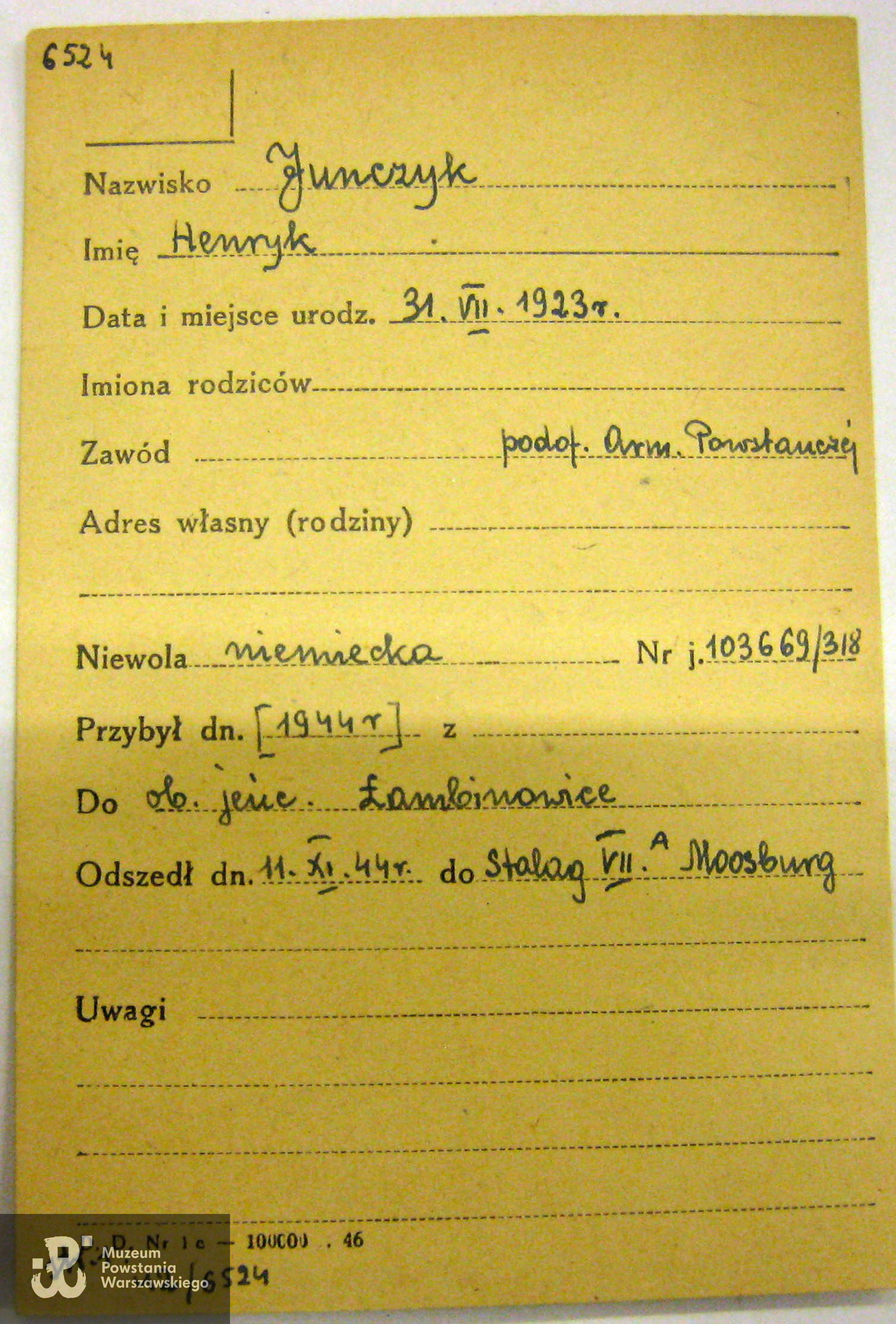 Polski Czerwony Krzyż - kartoteka