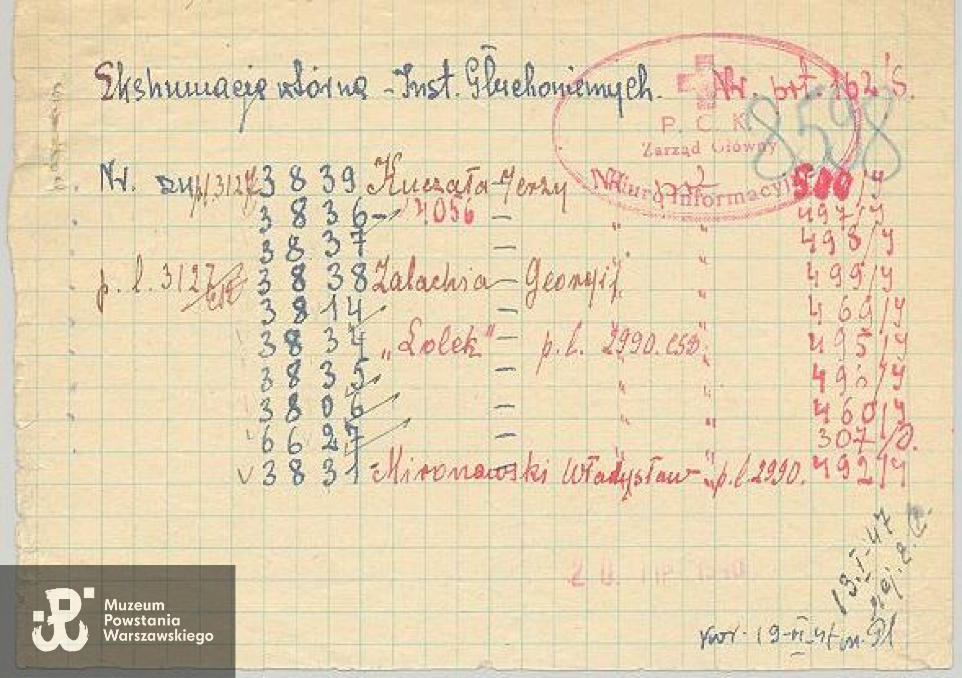 Polski Czerwony Krzyż - protokoły ekshumacyjne PCK