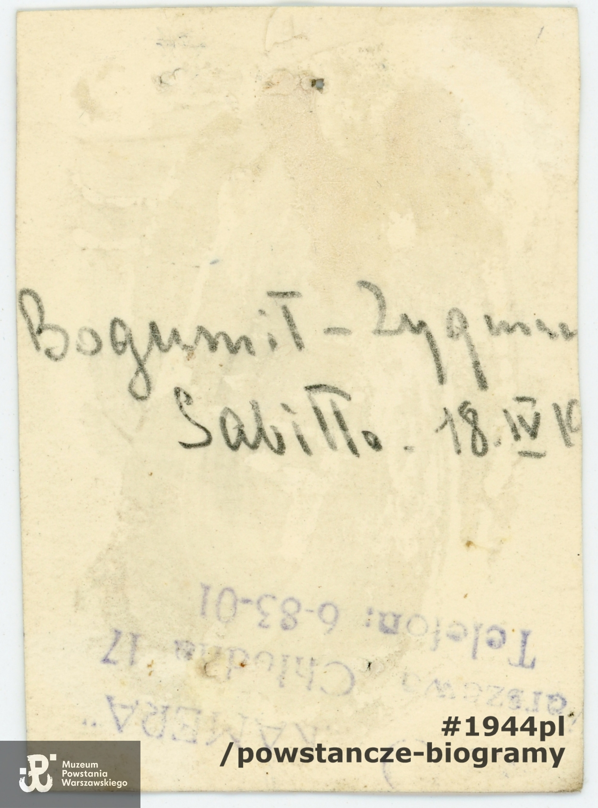 Rewers zdjęcia z opisem. Fotografia ze zbiorów rodzinnych, udostępnił p. Bogumił Sabiłło