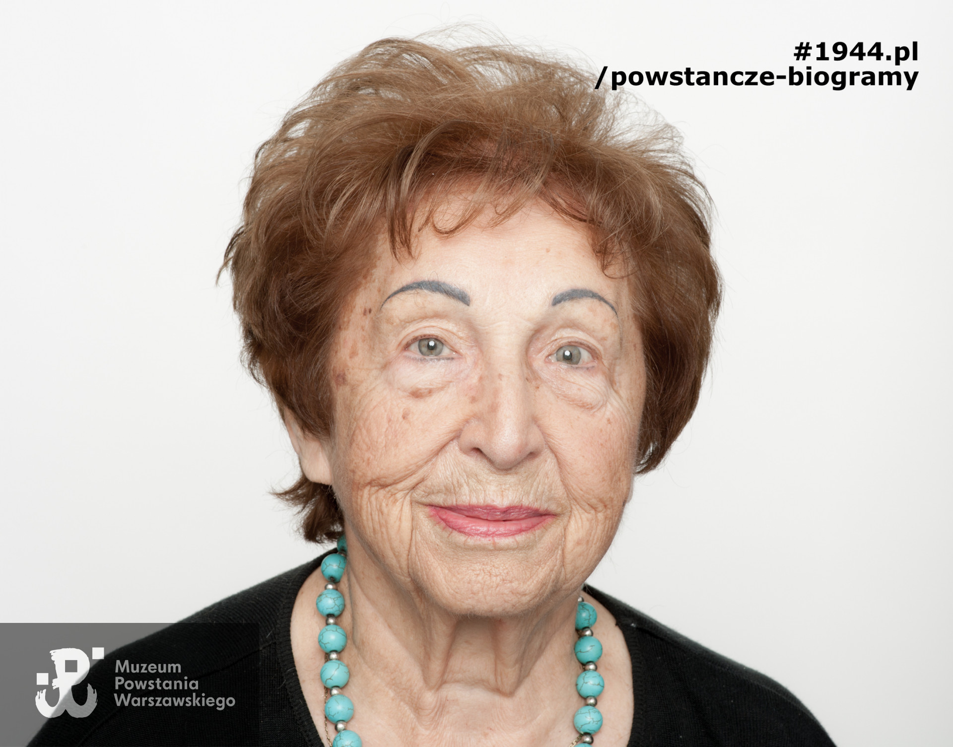 Zofia Bernhardt z domu Aksenow ps.  „Świteź”, „Mrówka”. Zdjęcie z serii portretów Powstańców Warszawskich w ramach projektu "1944/70/2014" realizowanego przez grupę WWPHOTO dla uczczenia 70. rocznicy wybuchu Powstania Warszawskiego. Muzeum Powstania Warszawskiego, 22.07-04.08 2013.