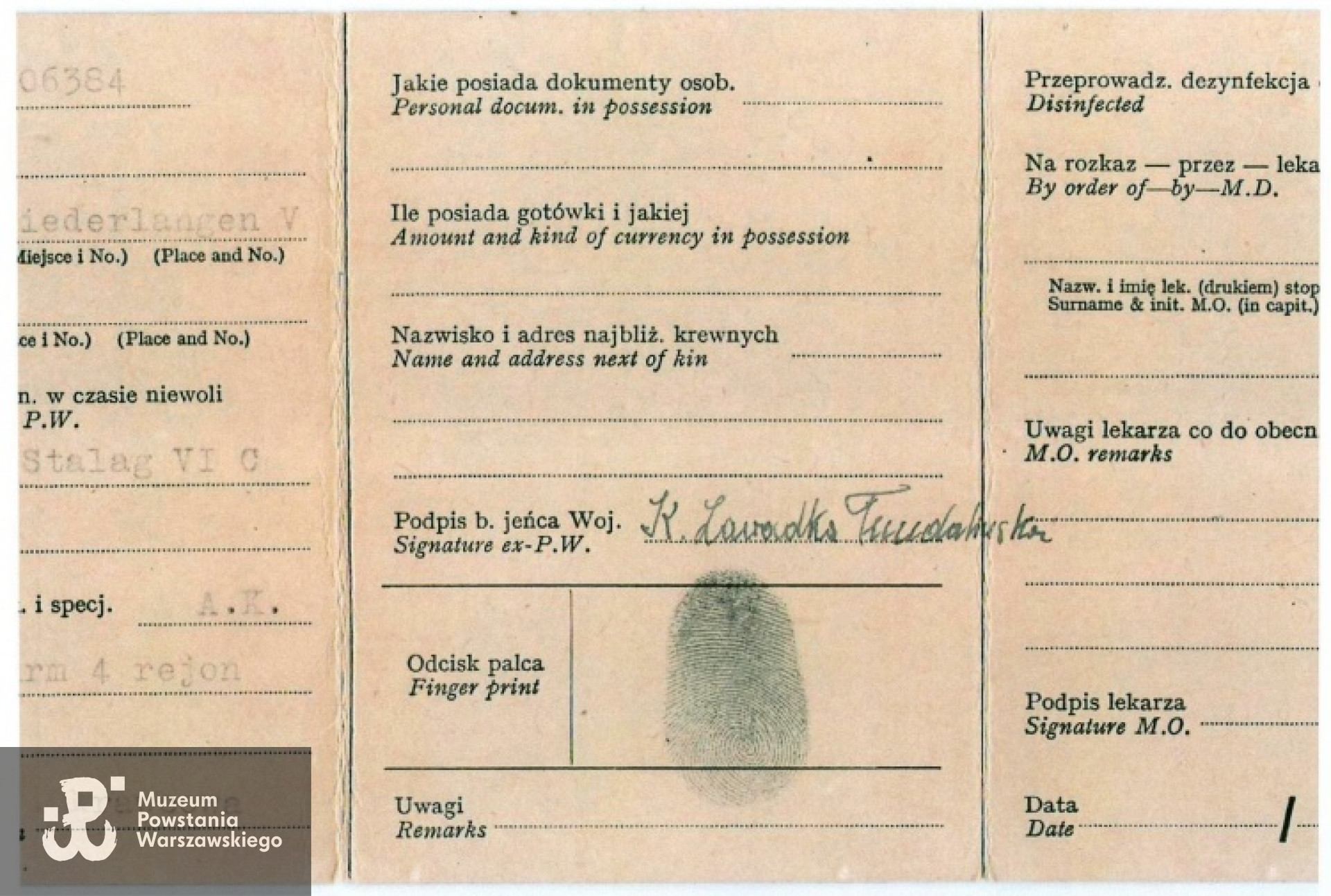  źr. Teczki personalne uczestników Powstania Warszawskiego, zasób Działu Kombatanta MPW