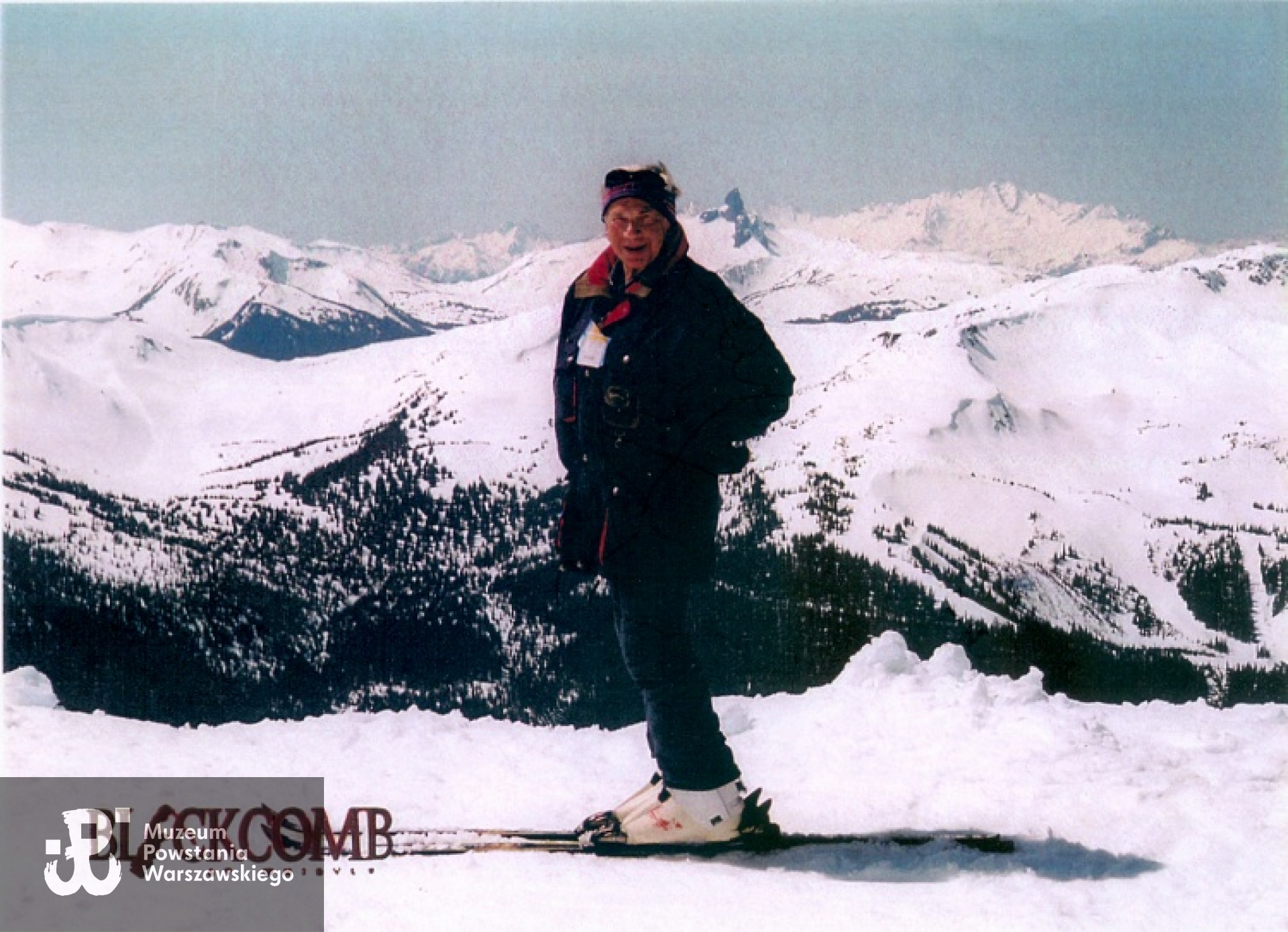 Dionizy Piotr Mazur w Blackcomb - na północ od Vancouver w Kanadzie, w maju 1997 roku, kiedy pobił swój rekord będąc 52 dni na nartach w czasie sezonu.1996/97