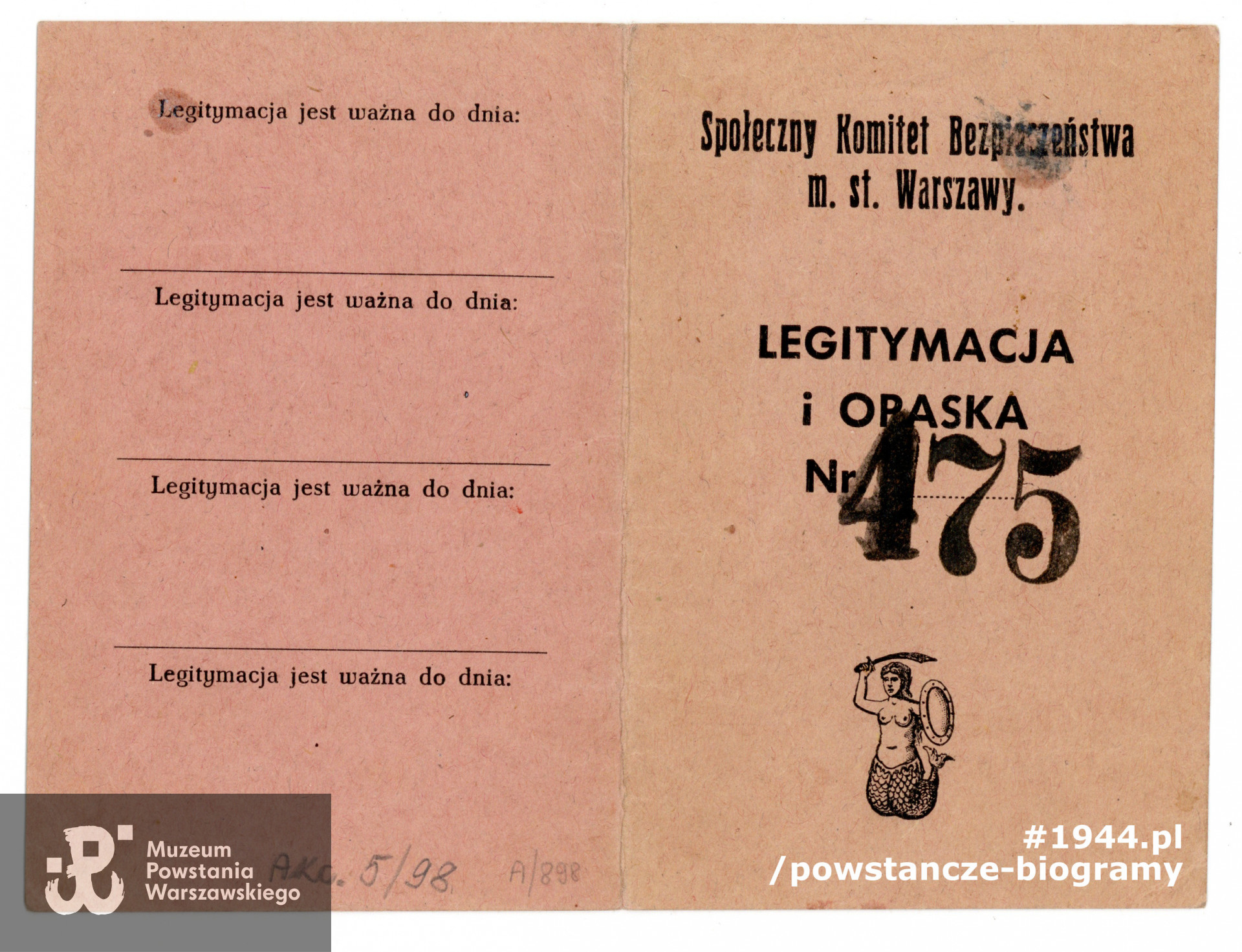 Ze zbiorów Muzeum Powstania Warszawskiego, sygn. MPW-A/898 [A/898, Akc.5/98]