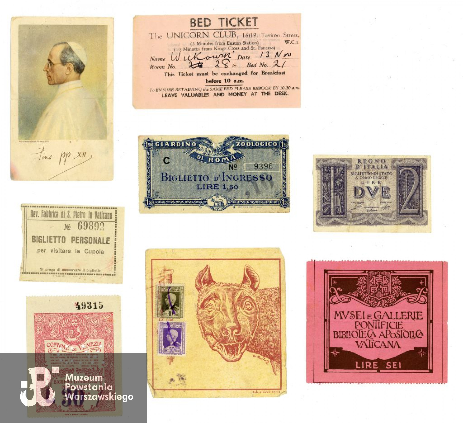 Pamiątki związane z pobytem Zbigniewa Witkowskiego we Włoszech