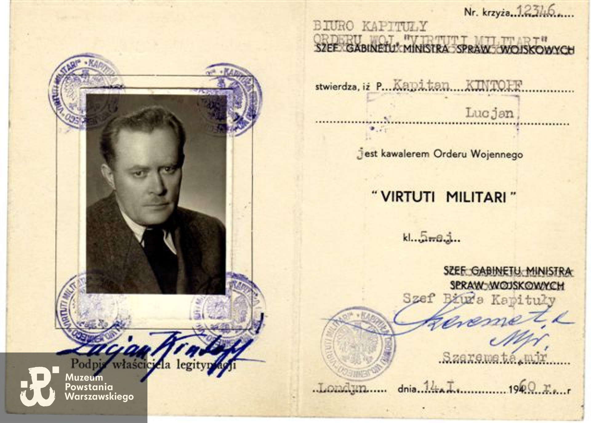 Ze zbiorów rodzinnych, skan udostępnił p. Piotr Kintopf, syn Powstańca (2012)