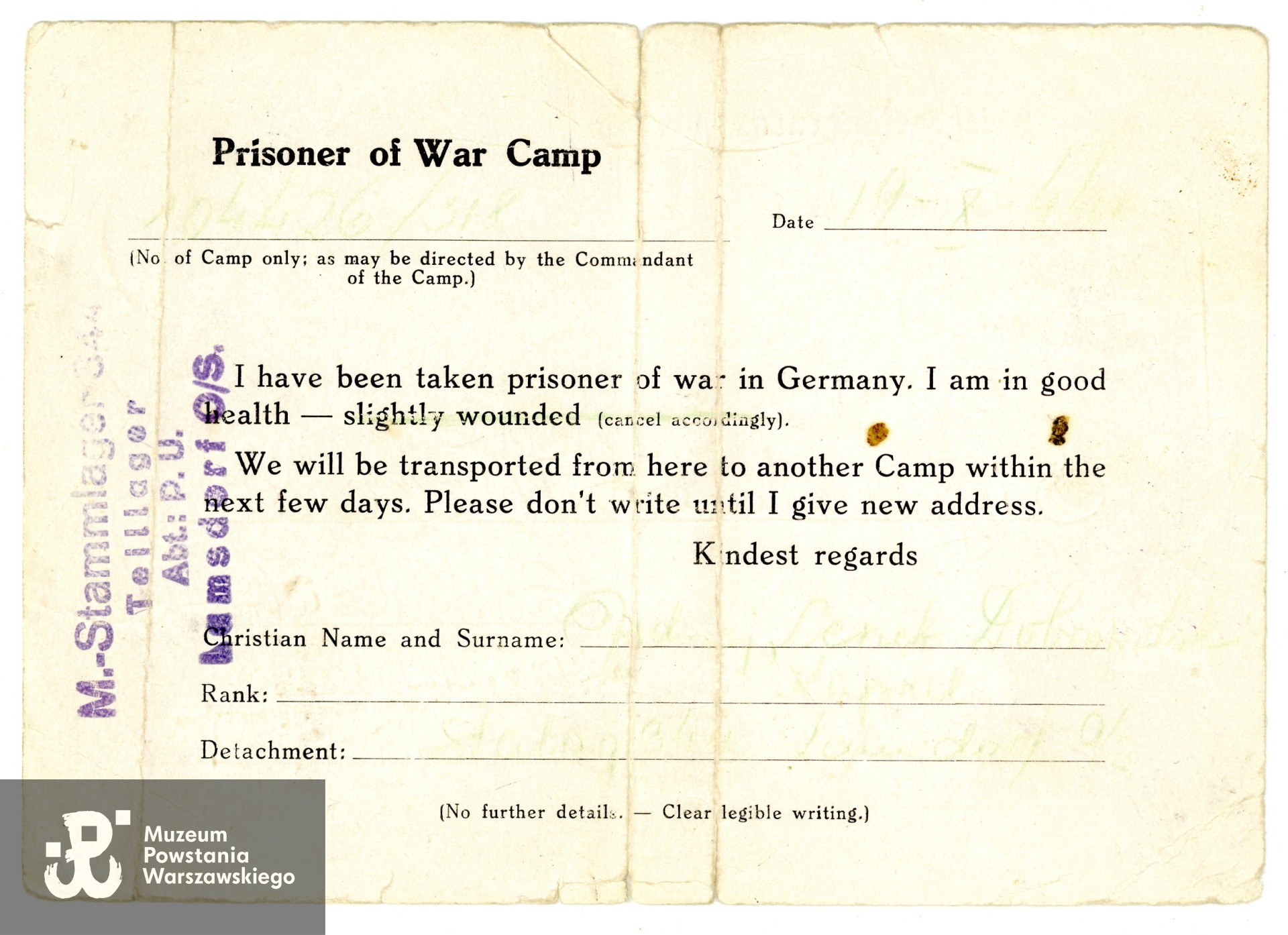 Ze zbiorów rodzinnych p. Ireneusza Dobrowolskiego, syna Powstańca