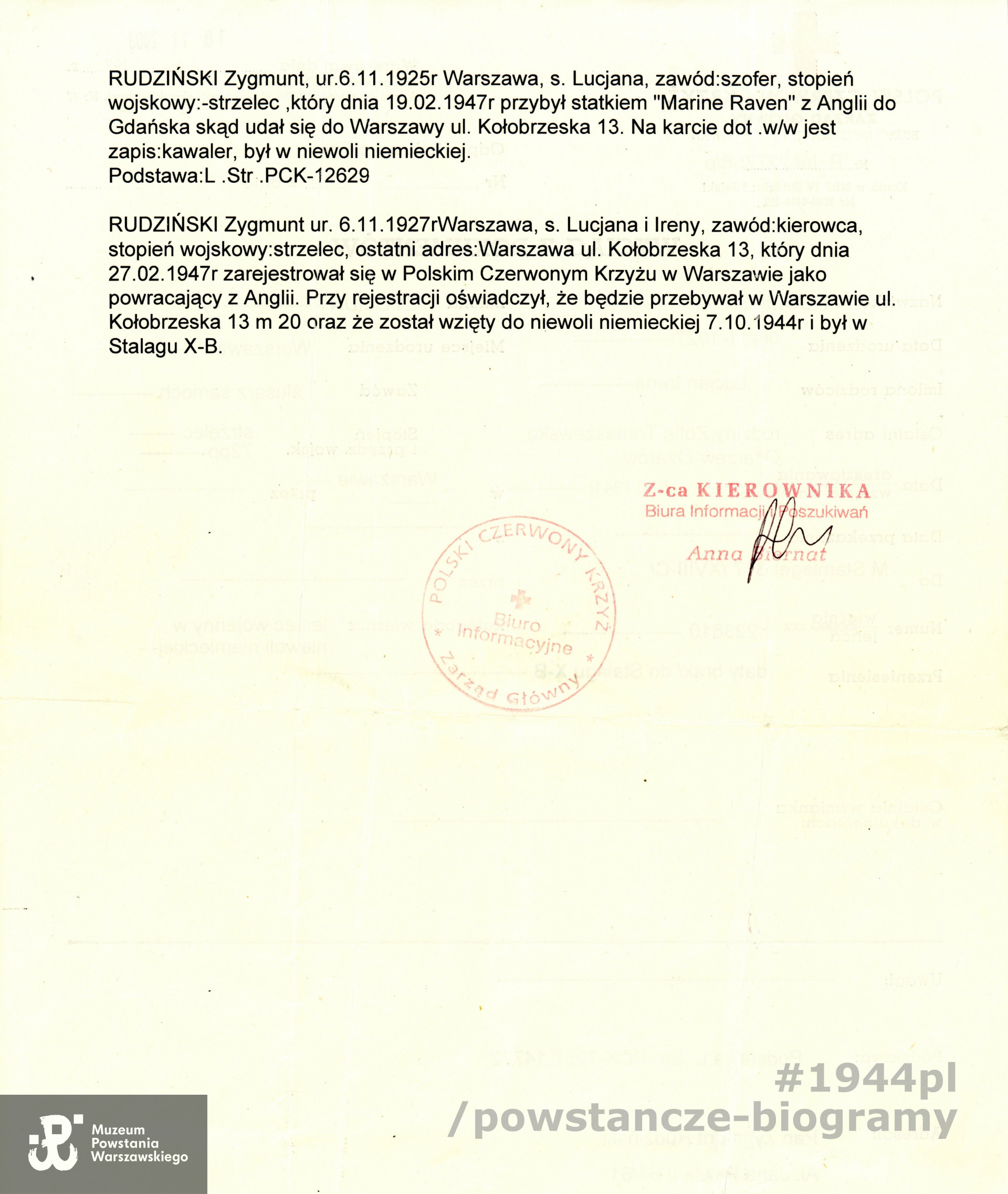 Z archiwum rodzinnego p. Zygmunta i Tomasza Rudzińskich