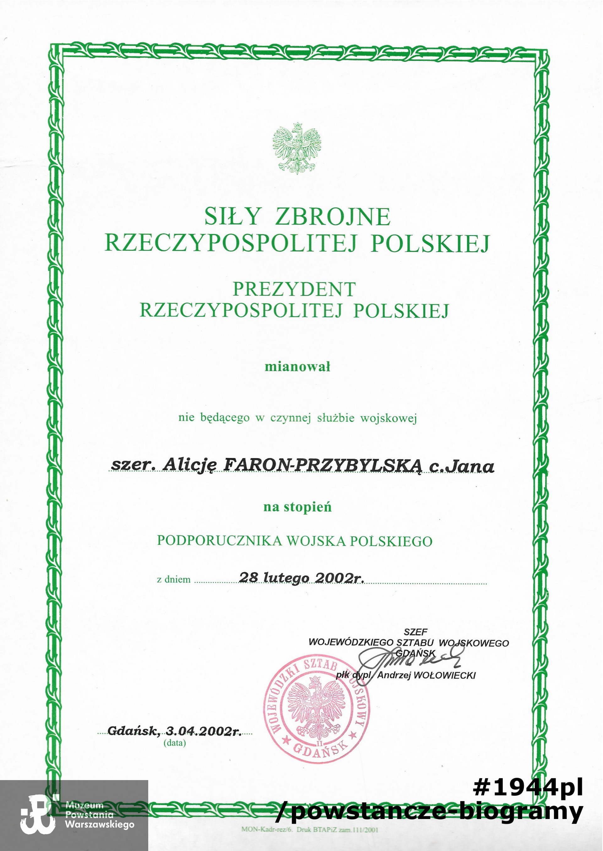 Ze zbiorów prywatnych p. Alicji Barbary Faron-Przybylskiej