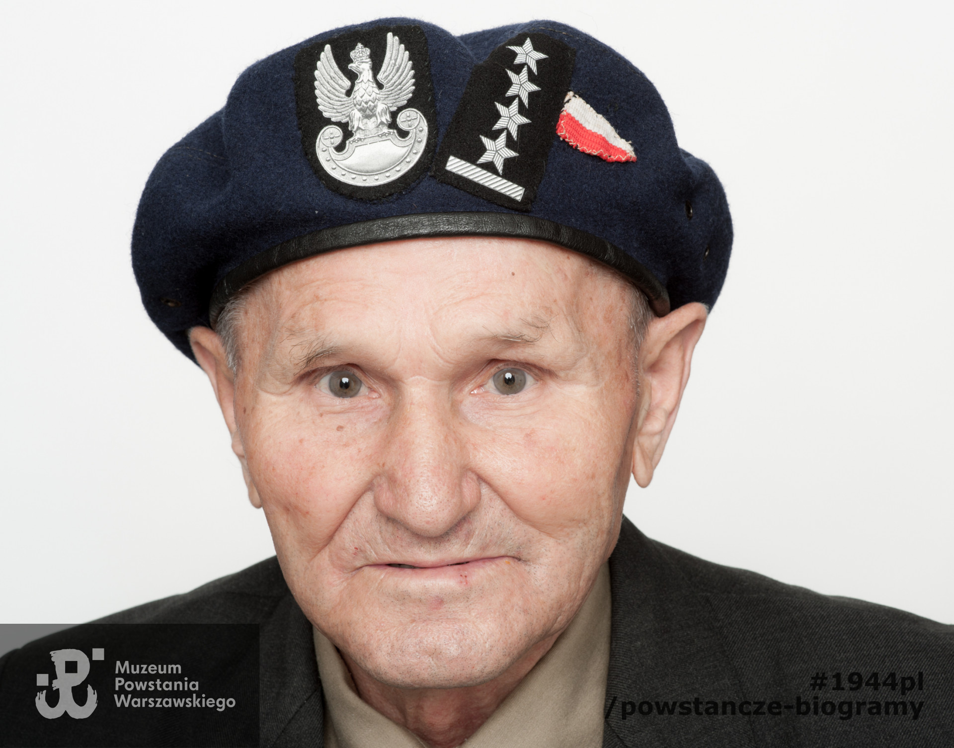 Józef Lemański ps. „Grusza”, „Kajtuś”. Zdjęcie z serii portretów Powstańców Warszawskich w ramach projektu "1944/70/2014" realizowanego przez grupę WWPHOTO dla uczczenia 70. rocznicy wybuchu Powstania Warszawskiego. Muzeum Powstania Warszawskiego, 22.07-04.08 2013.