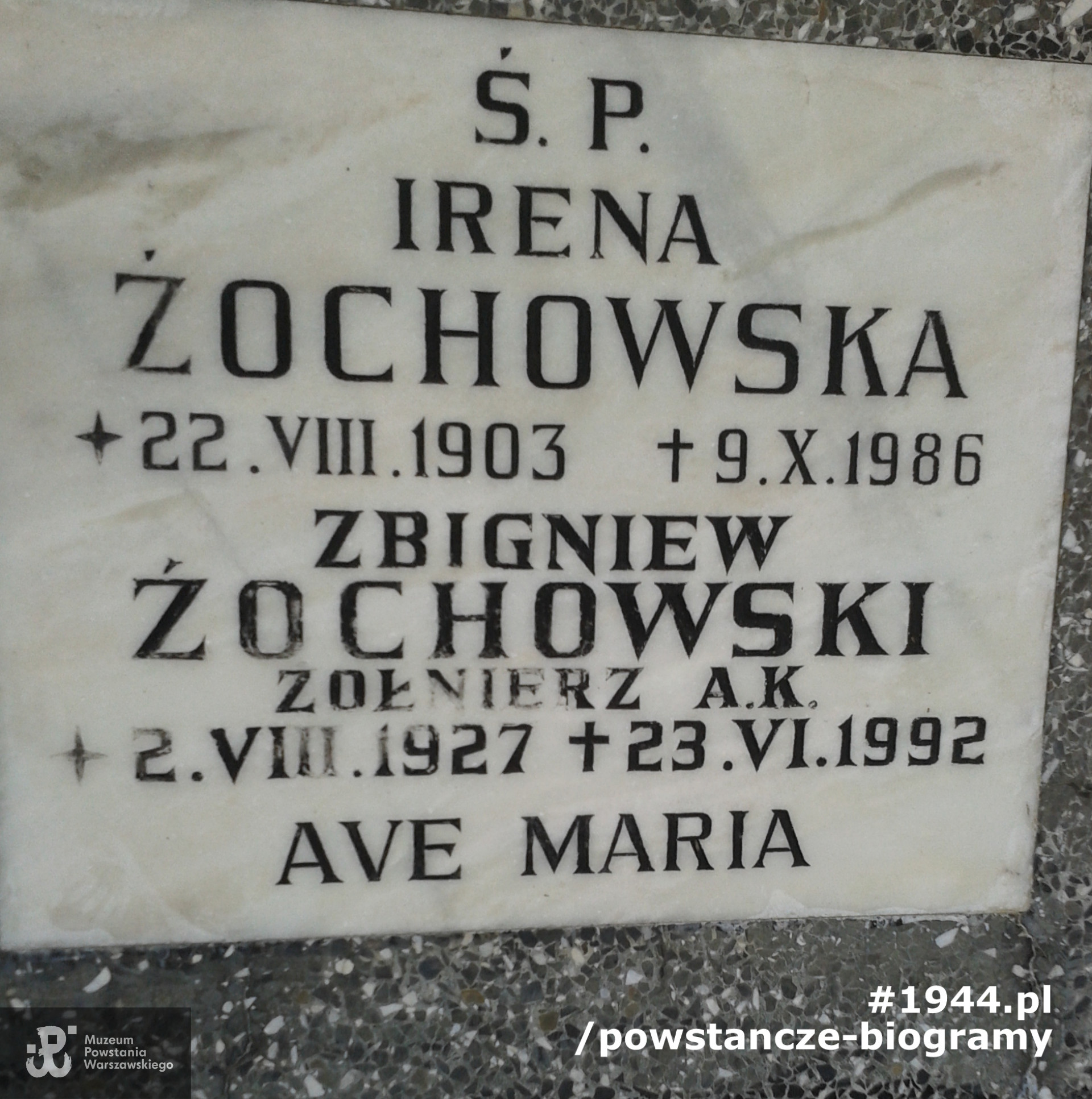 Grób Zbigniewa Żochowskiego na Witomińskim Cmentarzu Komunalnym w Gdyni. Fot. Ewa i Mariusz Skrońscy