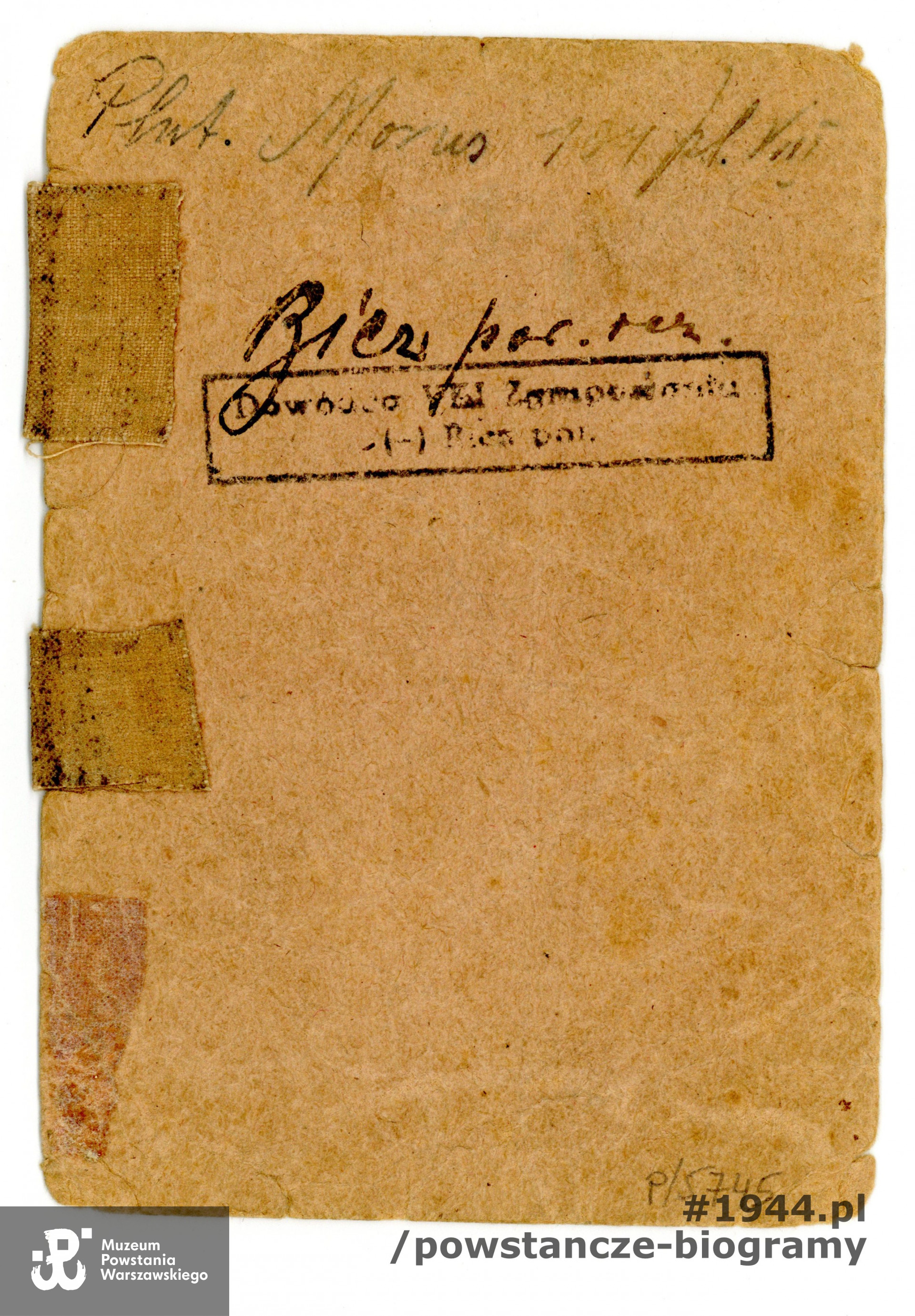 Należąca do Mieczysława Maciejczaka ps. "Morus" legitymacja Armii Krajowej. Ze zbiorów Muzeum Powstania Warszawskiego, sygn.  P/5745/07