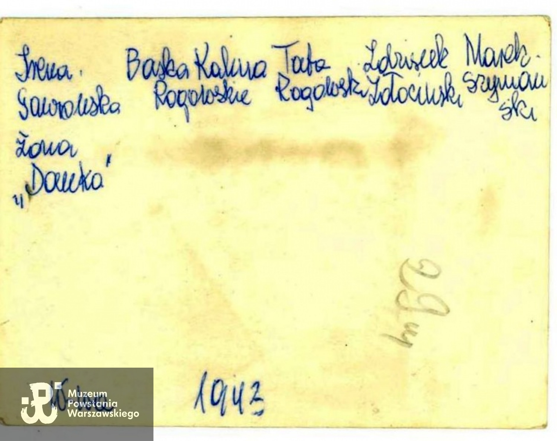 Rewers zdjęcia. Ze zbiorów Urszuli Katarzyńskiej-Ballner / MPW