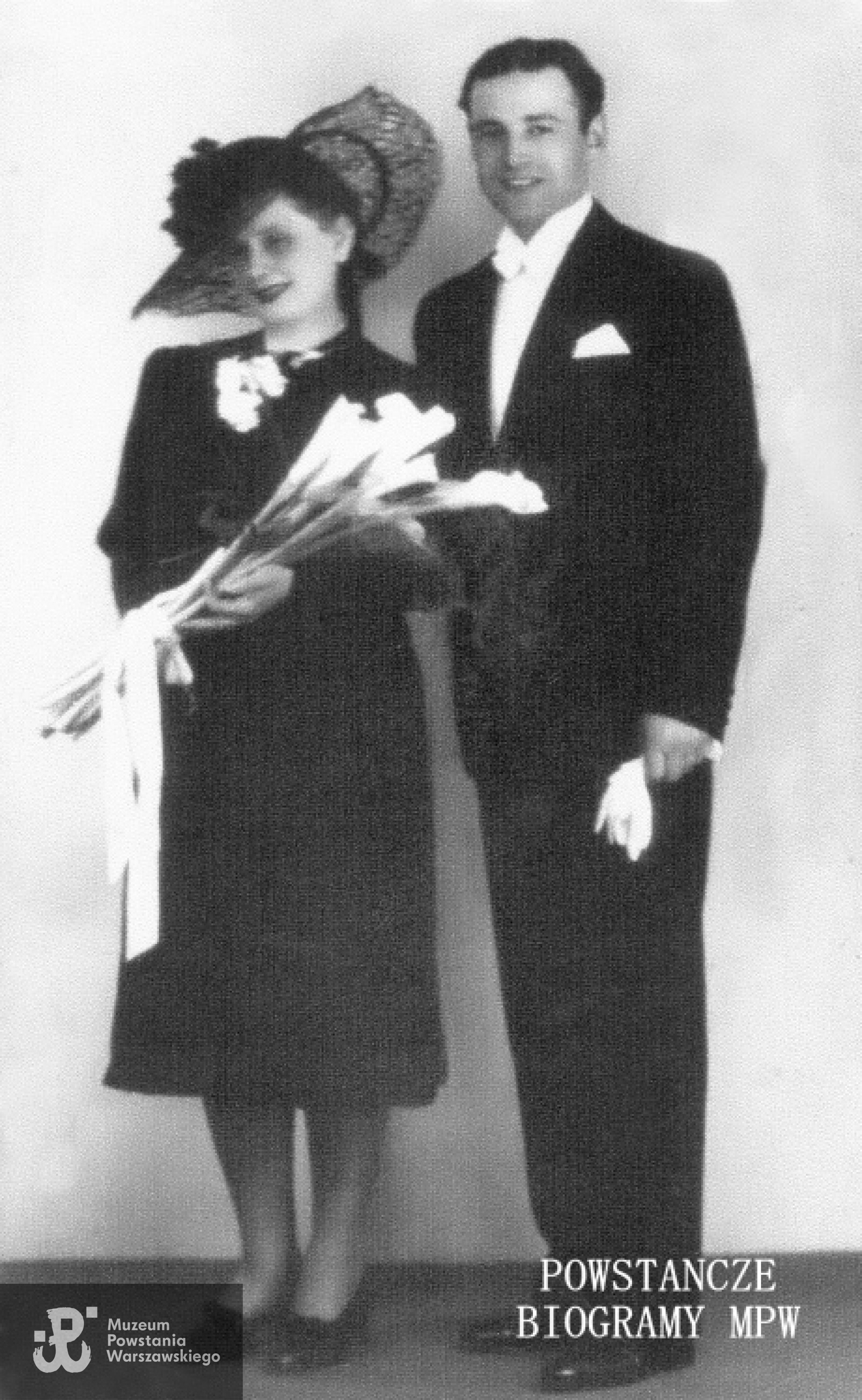 Stanisław Krzemiński z żoną. Zdjęcie ślubne z archiwum rodzinnego córki.