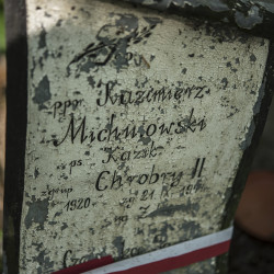 Tabliczka epitafijna Kazimierza Michniowskiego - stan sprzed renowacji grobu, 2017 r. Fot. MPW