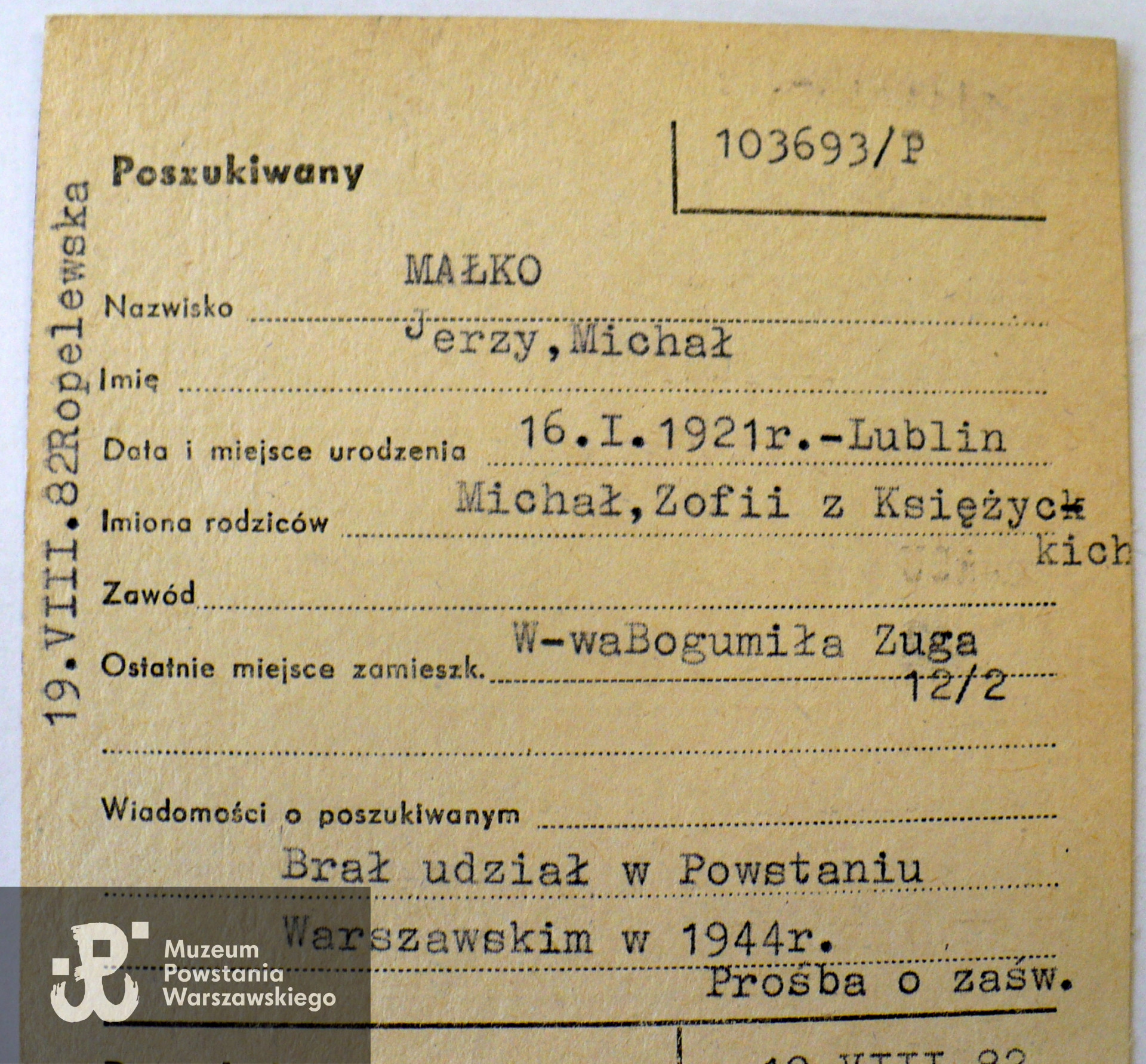 Polski Czerwony Krzyż - kartoteka