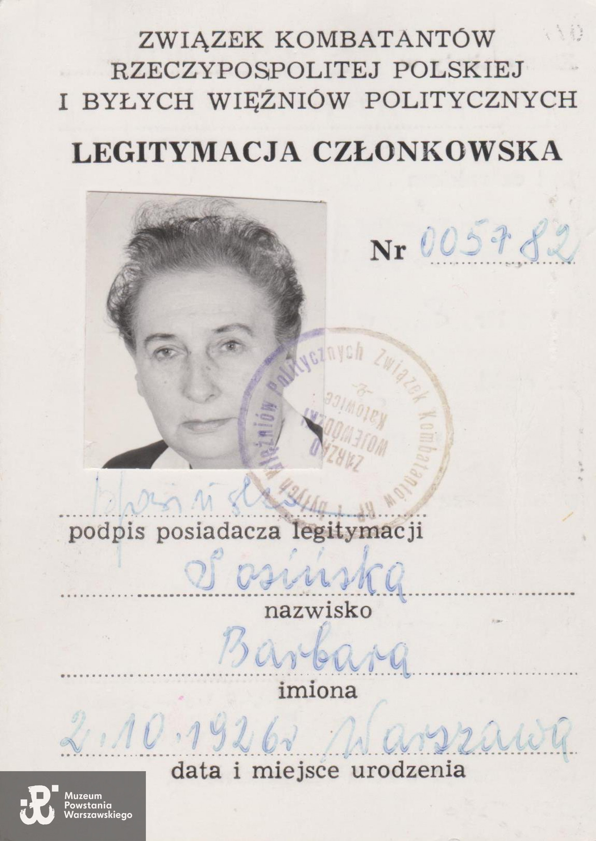 Dokument z archiwum rodzinnego Barbary i Janusza Sosińskich