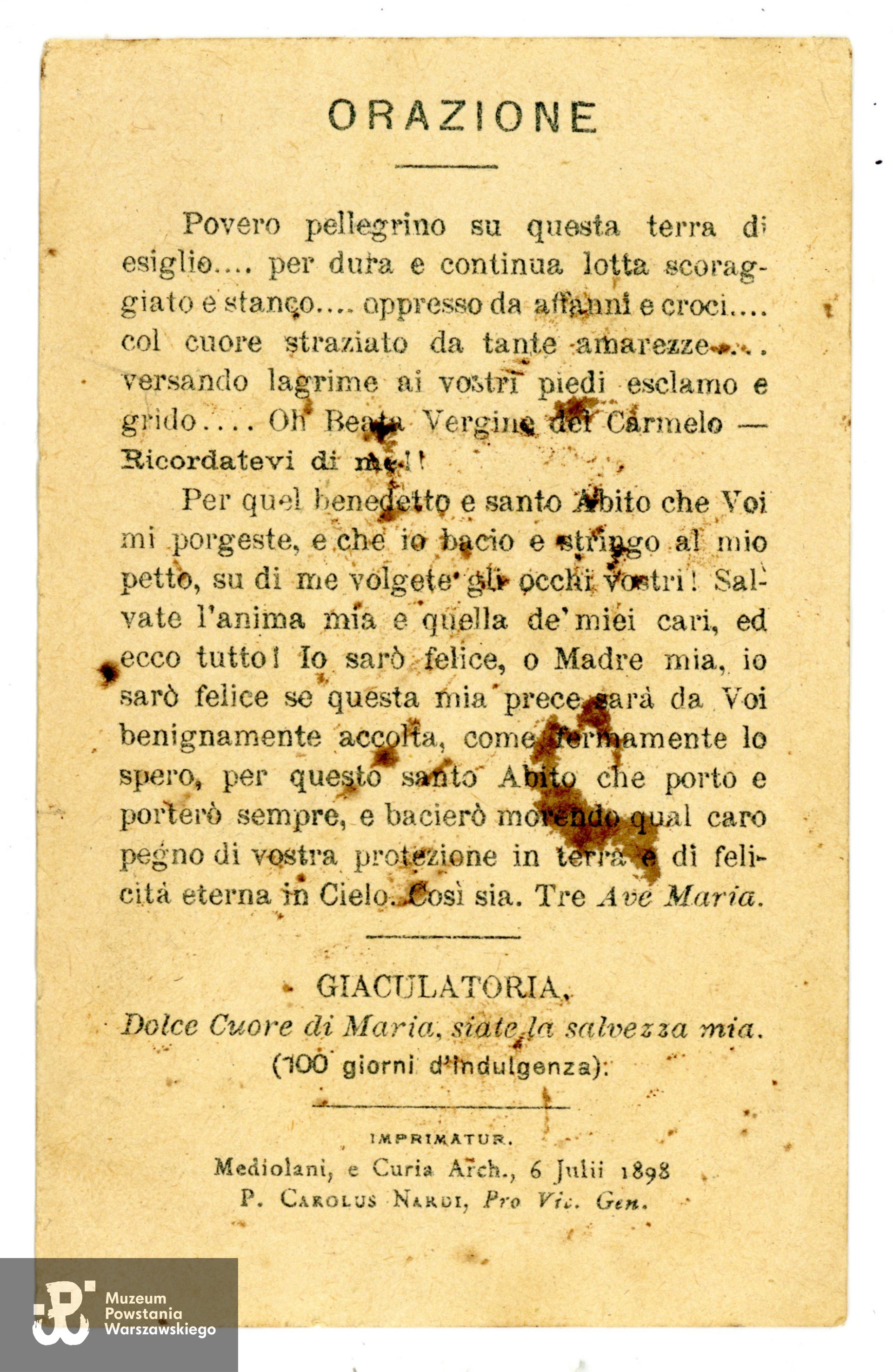 Pamiątka pochodząca ze spuścizny po Stanisławie Kawińskim "Bazylim". Zbiory rodzinne