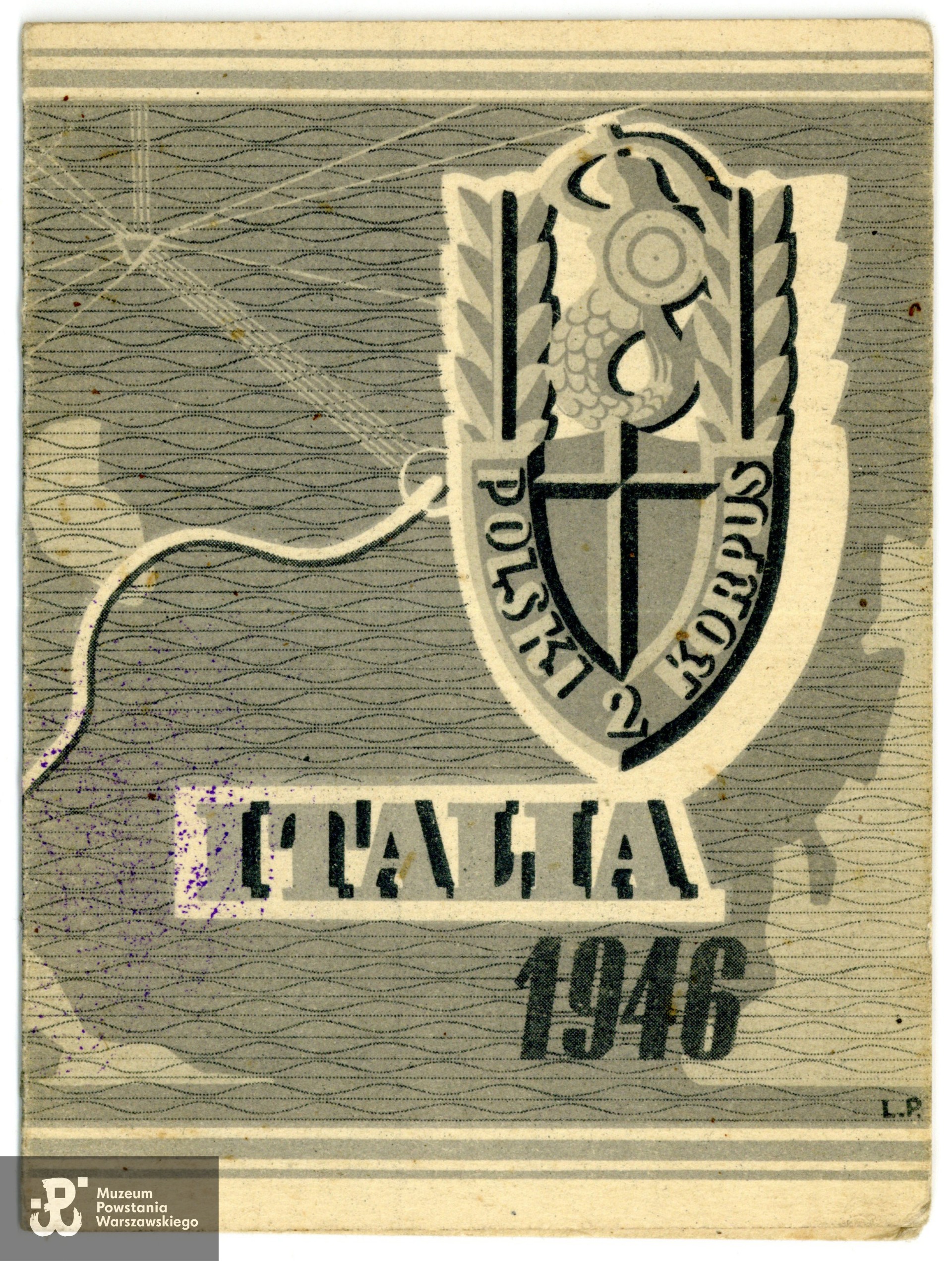 Legitymacja Odznaki Pamiątkowej 2 Korpusu PSZ