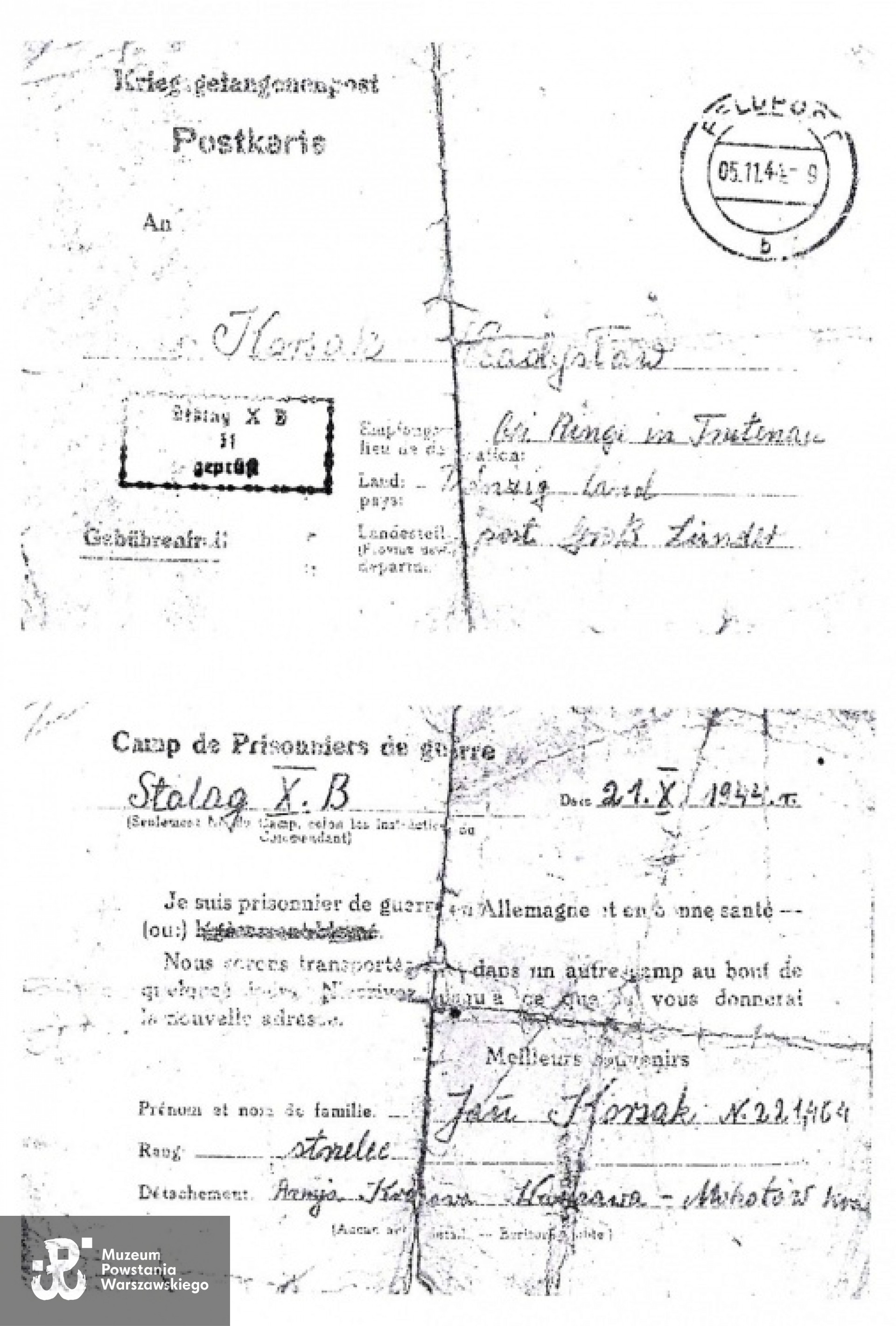 Kartka ze Stalagu X B Sandbostel