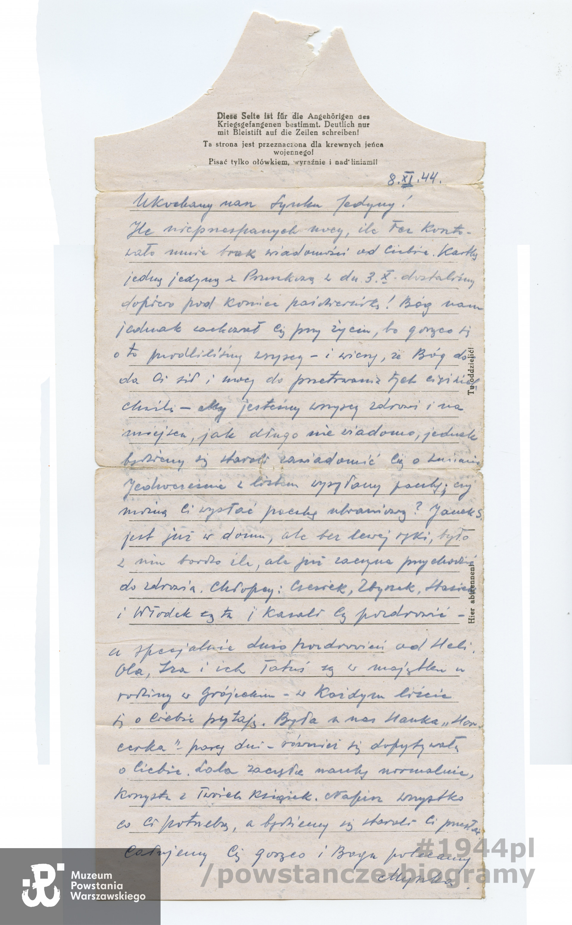 List od matki. Z archiwum rodzinnego p. Lecha Sedlaczka ps. Hak