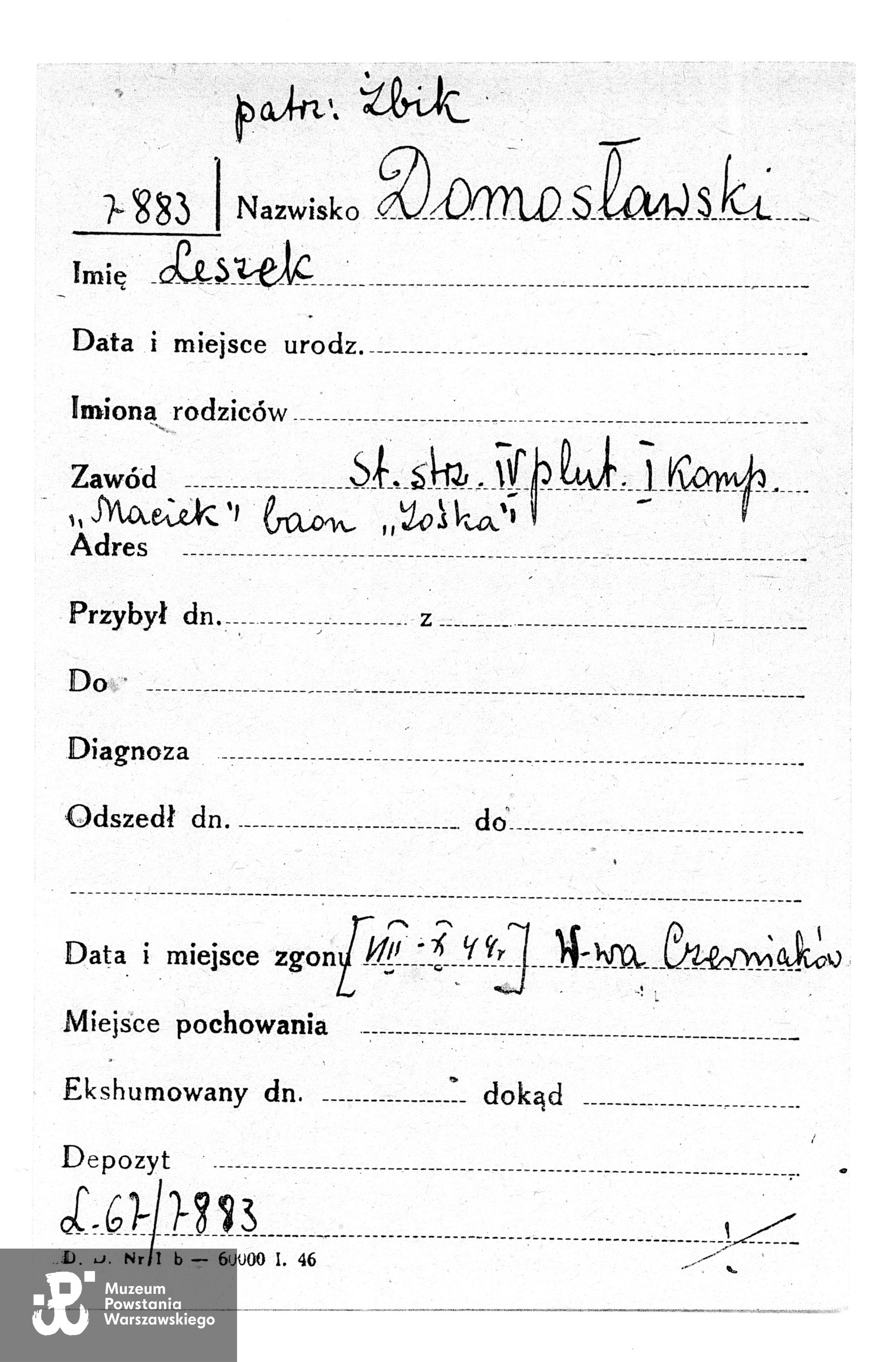 Polski Czerwony Krzyż - kartoteka