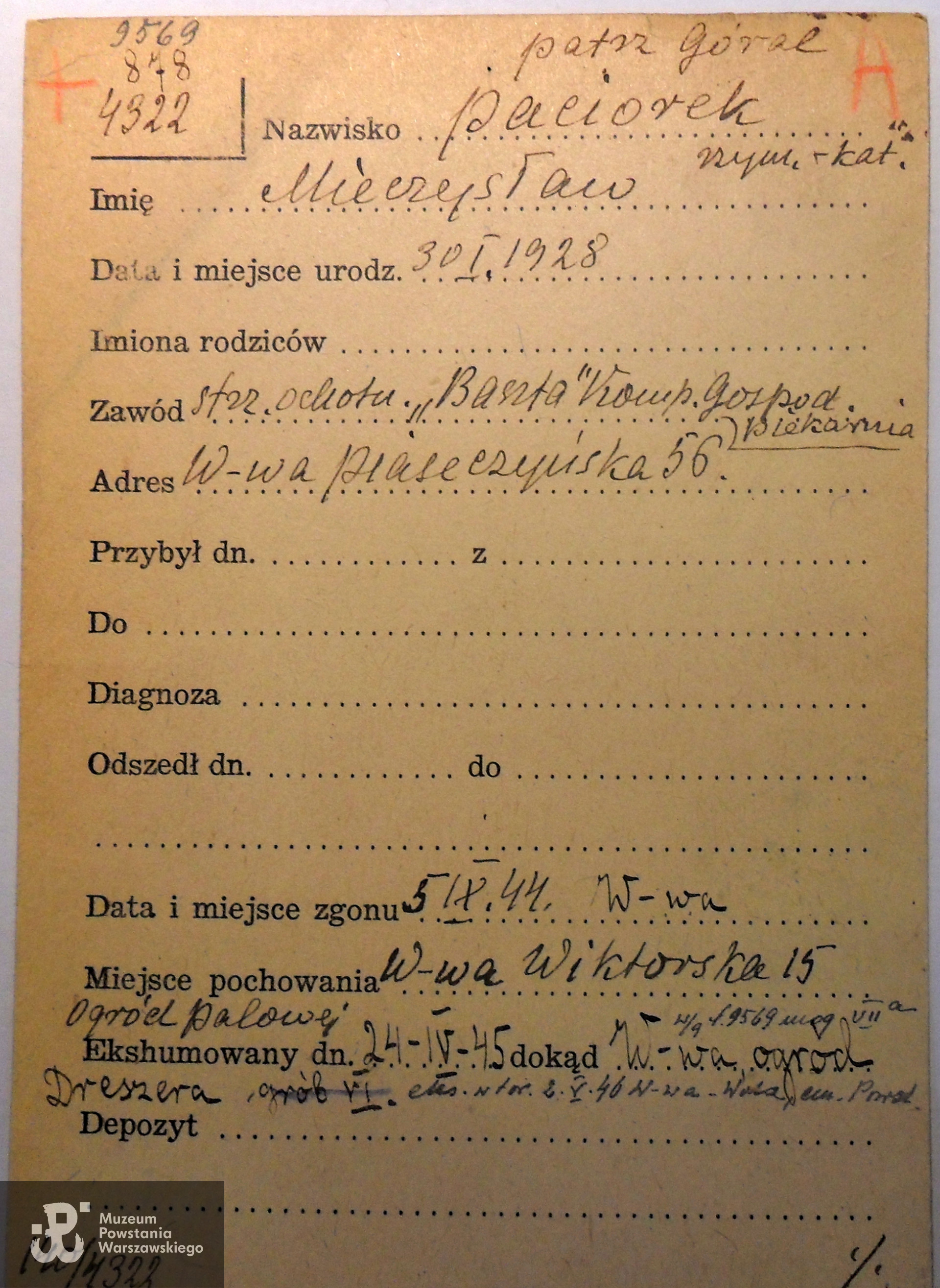 Polski Czerwony Krzyż - kartoteka