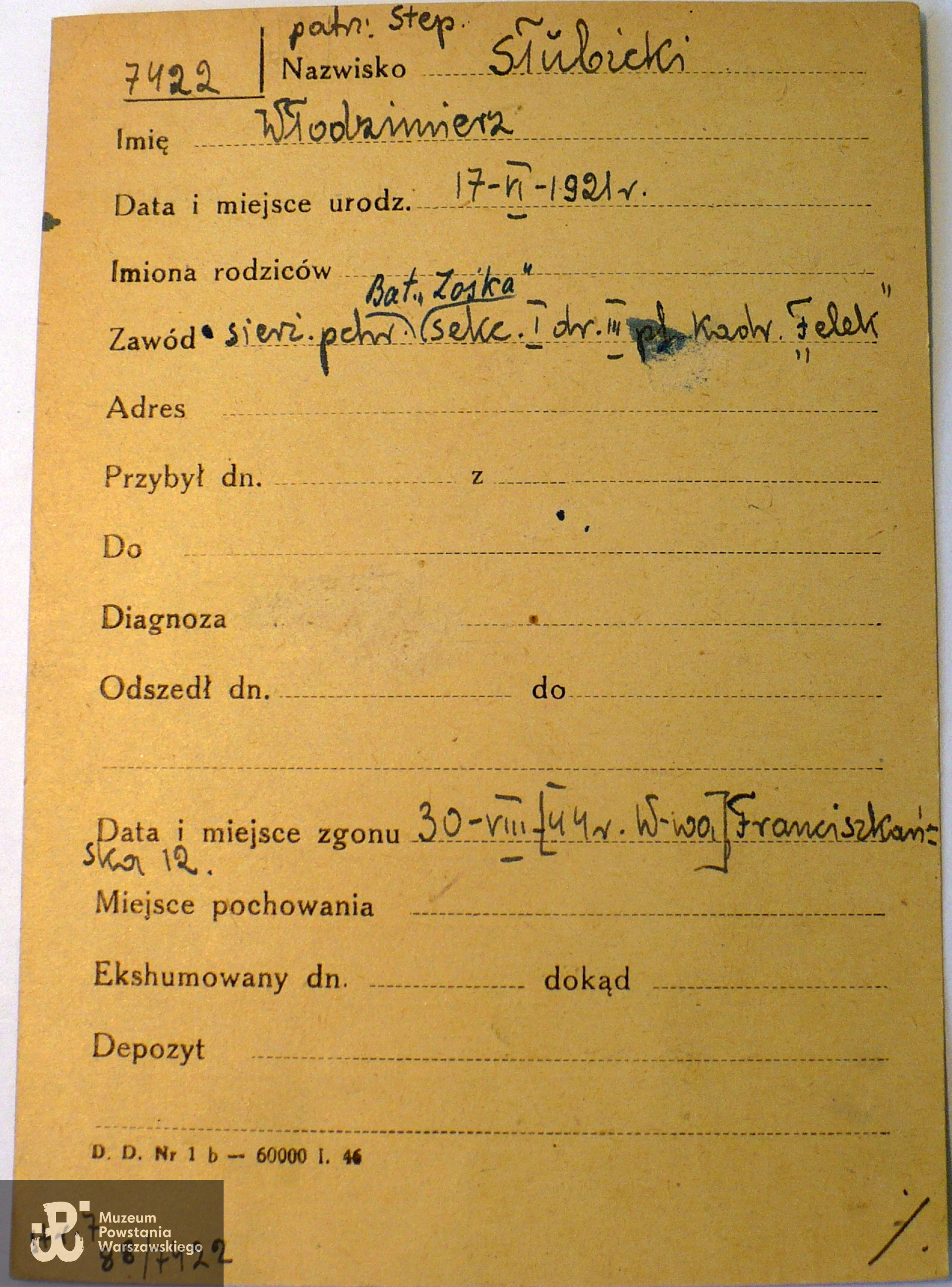 Polski Czerwony Krzyż - kartoteka