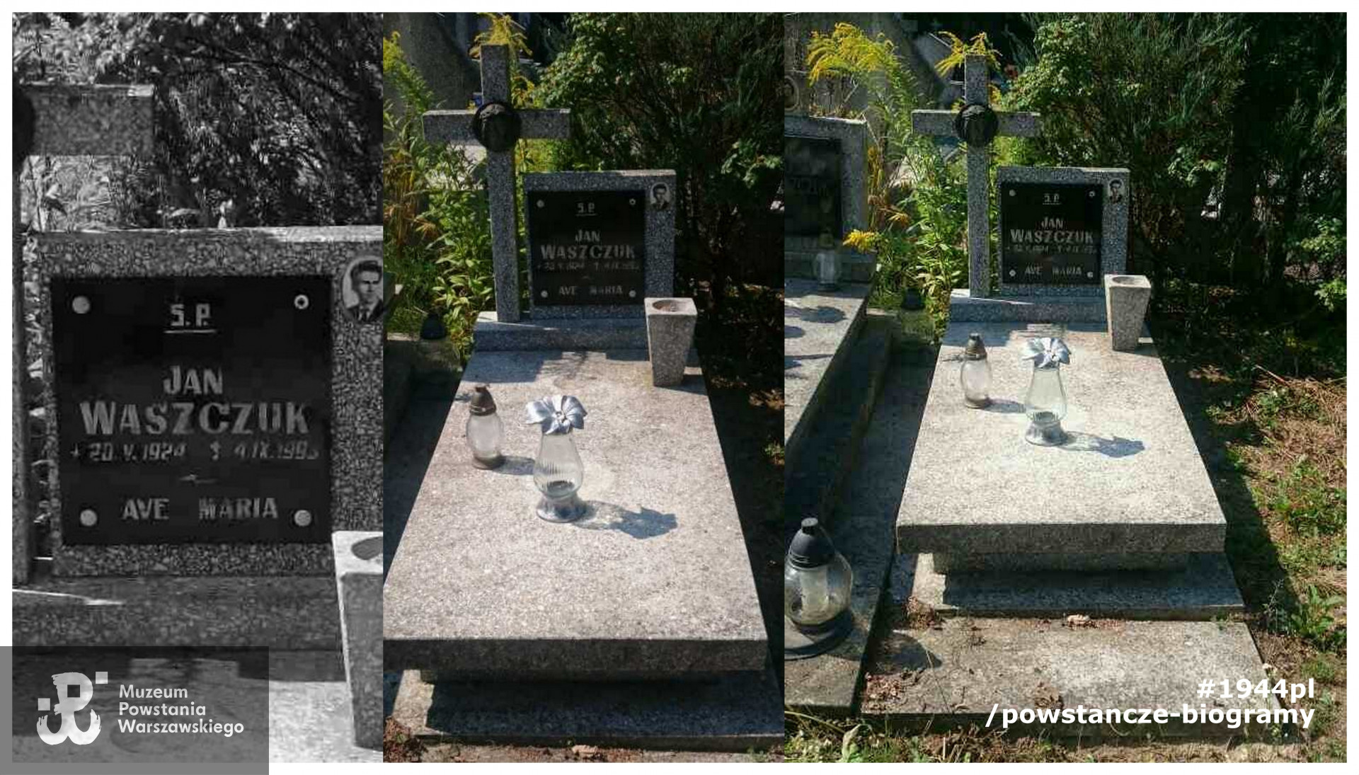 Mogiła Jana Waszczuka ps. "Janek" (1924-1993) na Cmentarzu Komunalnym w Wałczu. Zdjęcie z archiwum rodzinnego udostępnił p. Mariusz Bąk. 