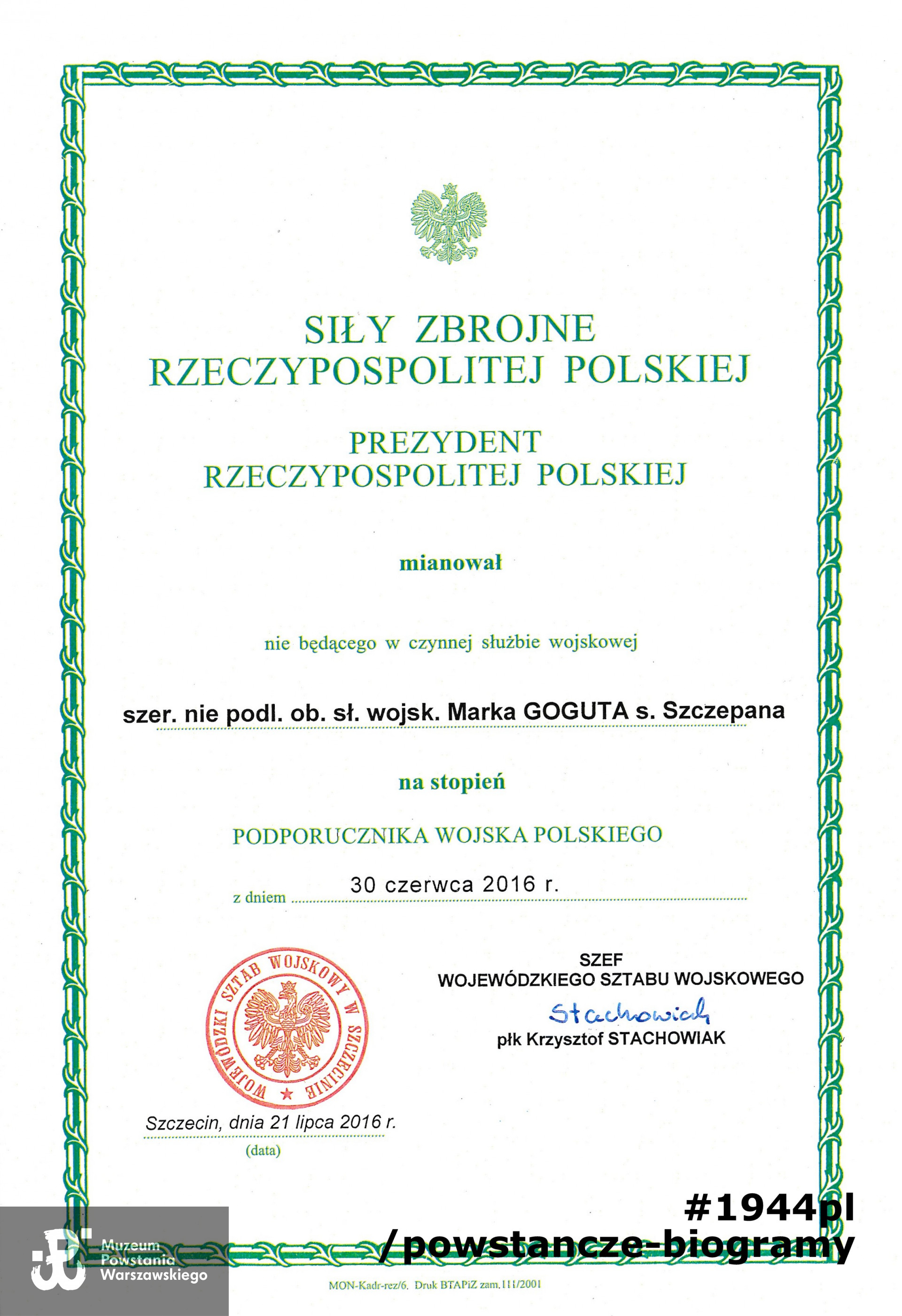 Ze zbiorów p. Marka Goguta ps. Hamlet. Skan wykonany w Muzeum Powstania Warszawskiego/Pokój Kombatanta MPW