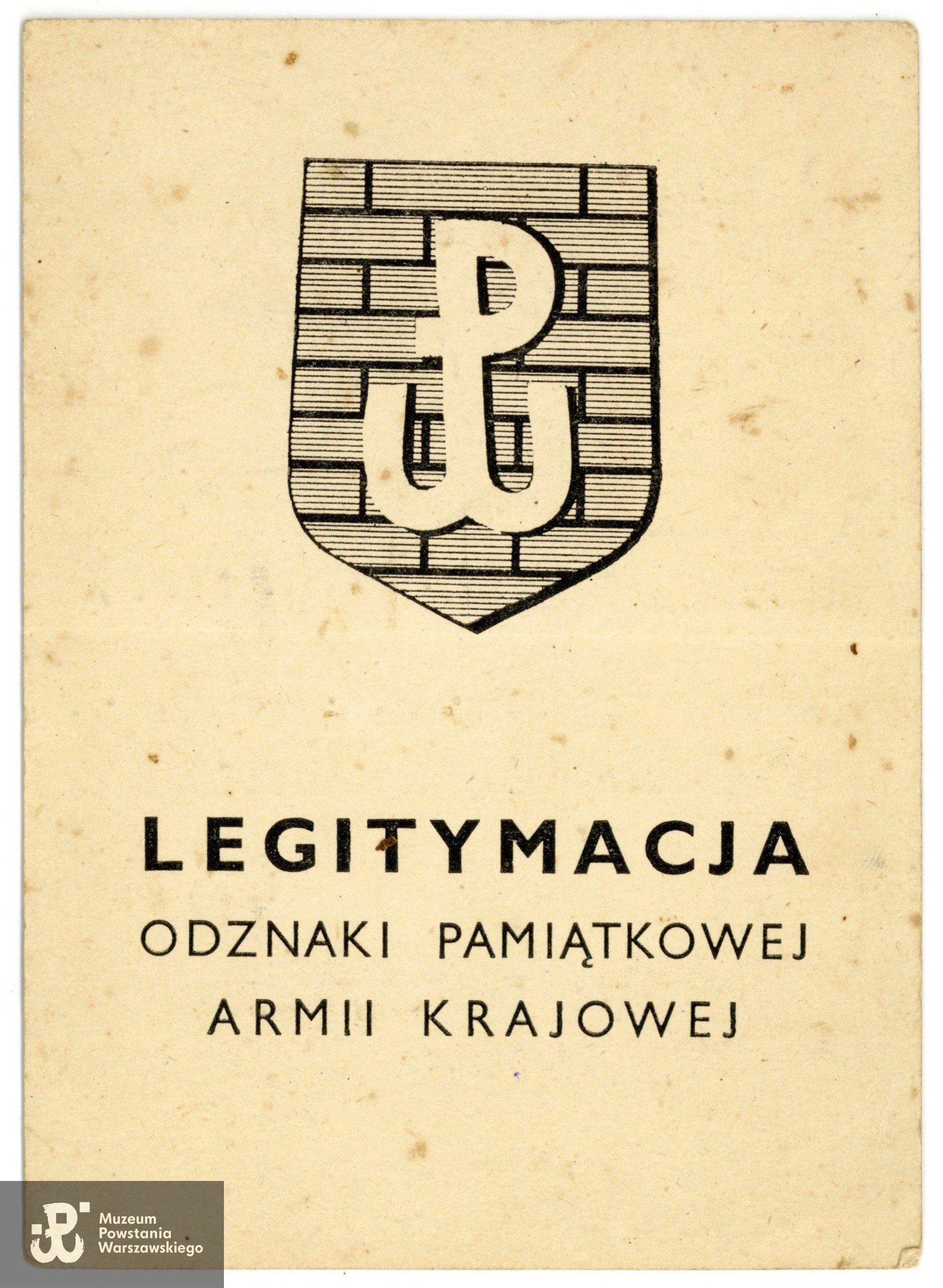 Legitymacja Odznaki Pamiątkowej Armii Krajowej (1947)
