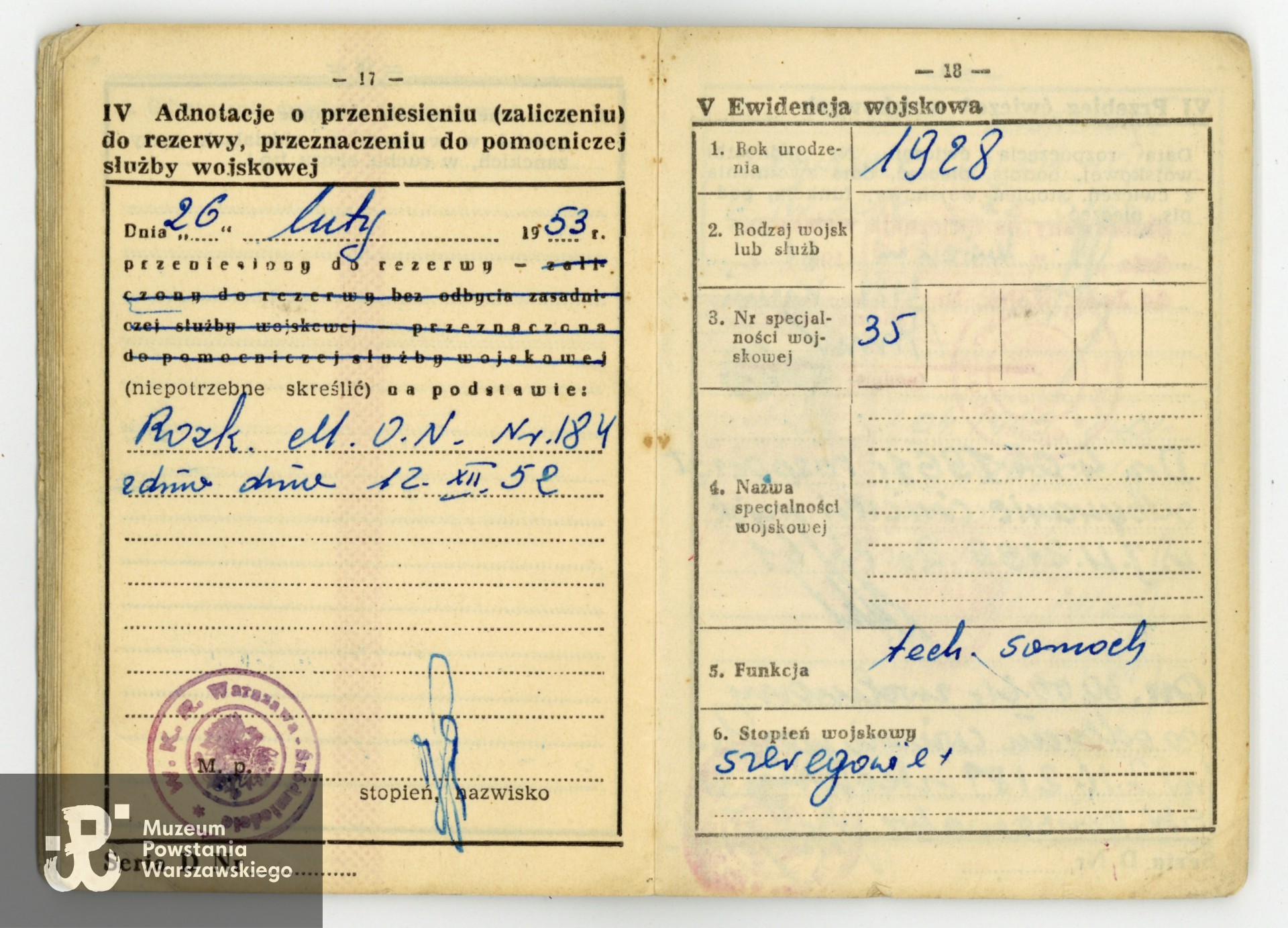 Dokument udostępniony przez p. Jacka Kuleczkę, zbiory prywatne