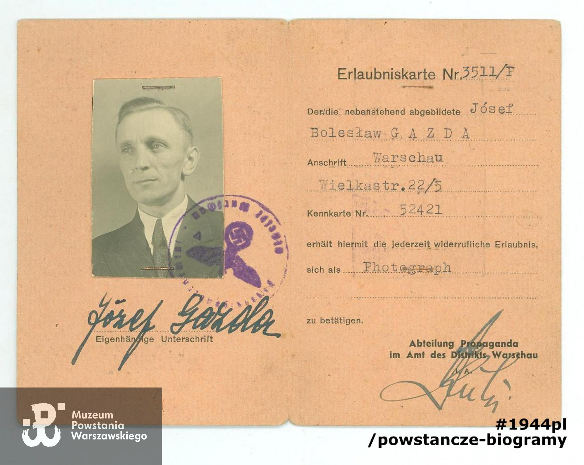 Ze zbiorów rodzinnych. Skan: materiały do Słownika Uczestników PW/Pokój Kombatanta