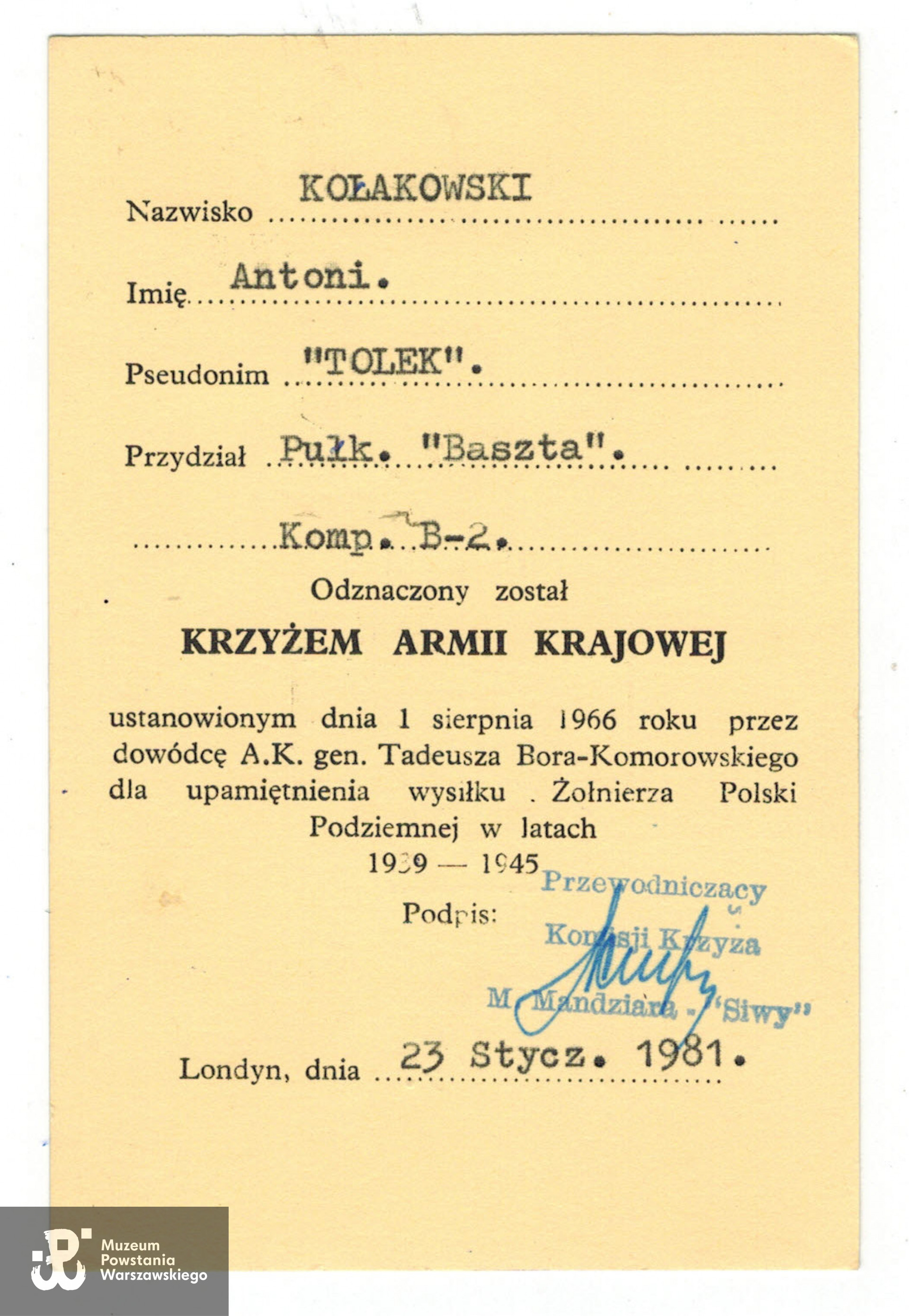 Fot. z archiwum rodzinnego Igora Niewiadomskiego