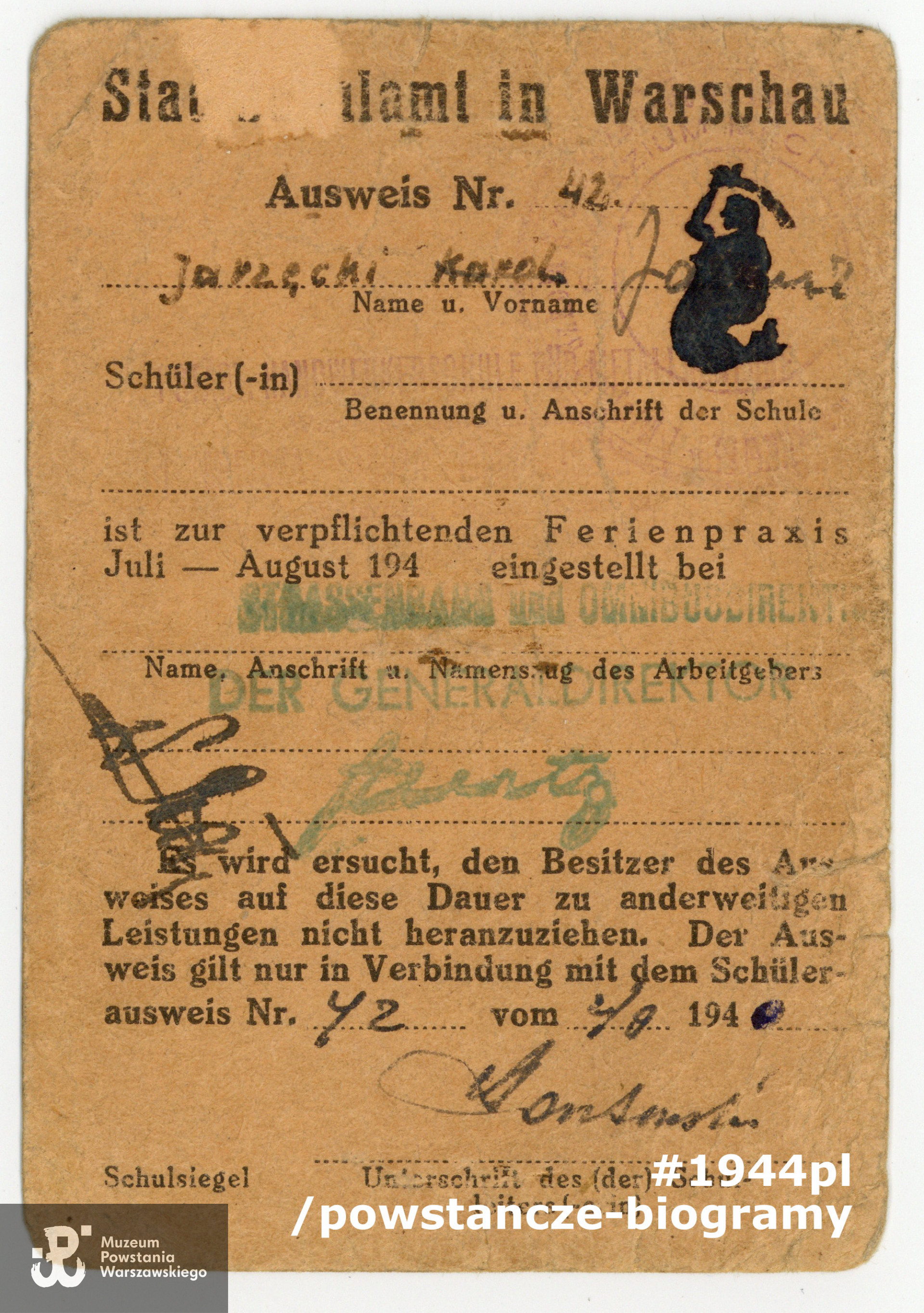 Ze zbiorów Muzeum Powstania Warszawskiego, sygn. P/5327/07, dar  p. Janusza Bonawentury Jarzęckiego.