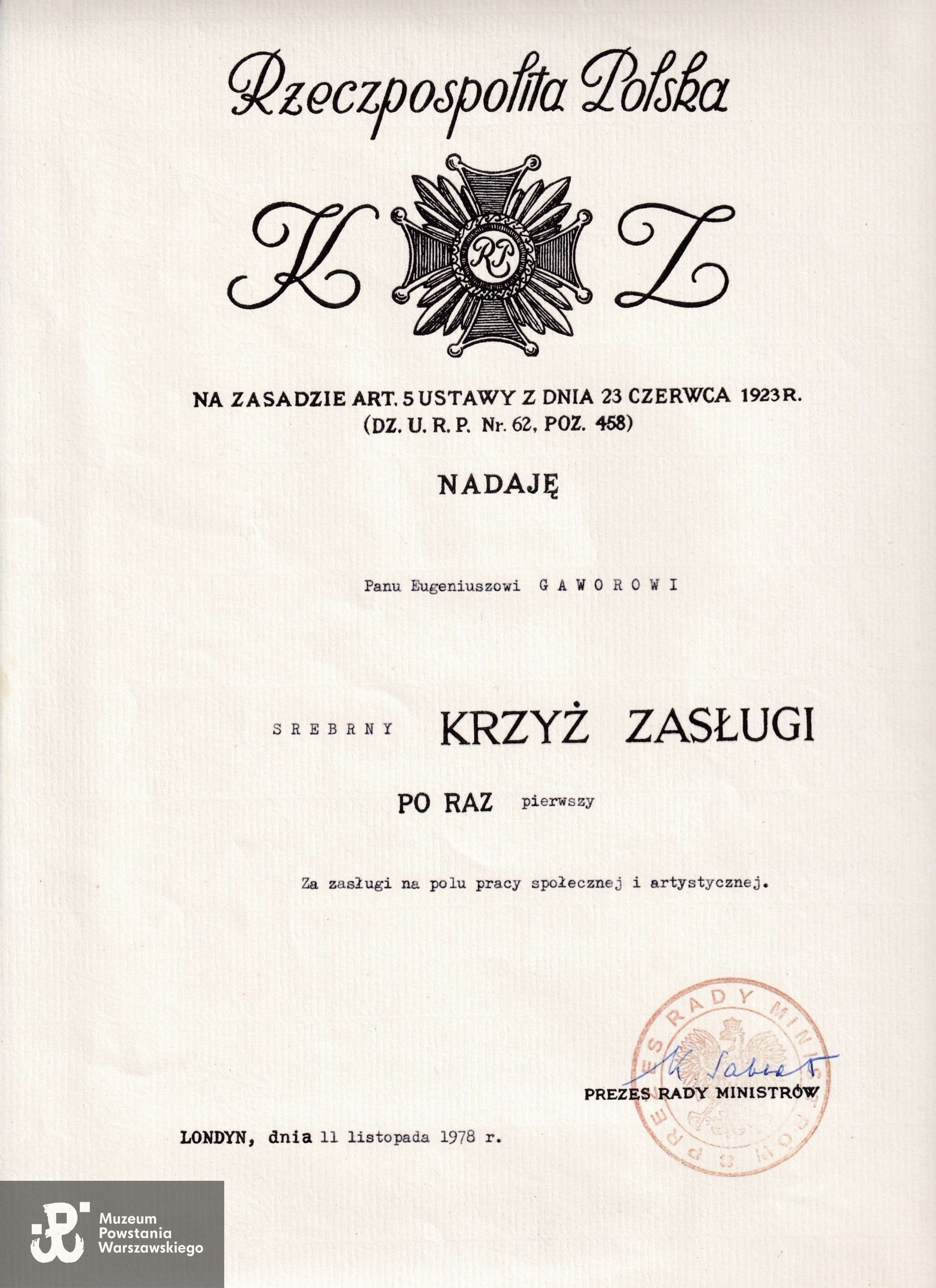 Ze zbiorów rodzinnych, skan nadesłał syn, Krzysztof (Chris) Gawor. 