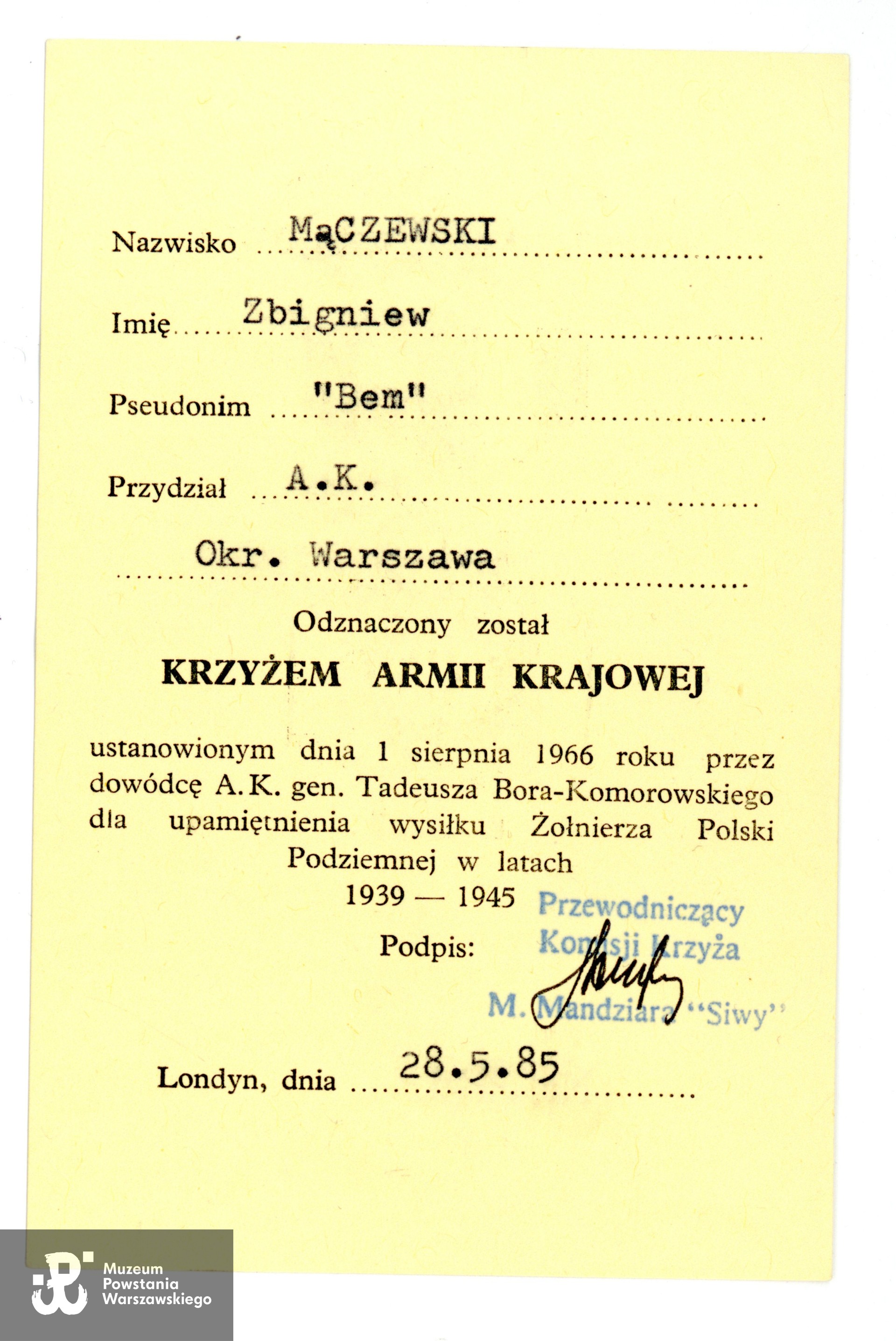 Ze zbiorów Muzeum Powstania Warszawskiego