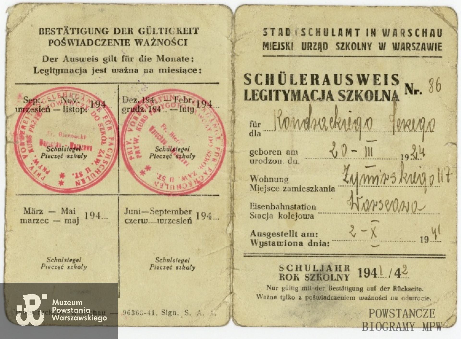 Ze zbiorów Muzeum Powstania Warszawskiego, dar Haliny Kondrackiej.