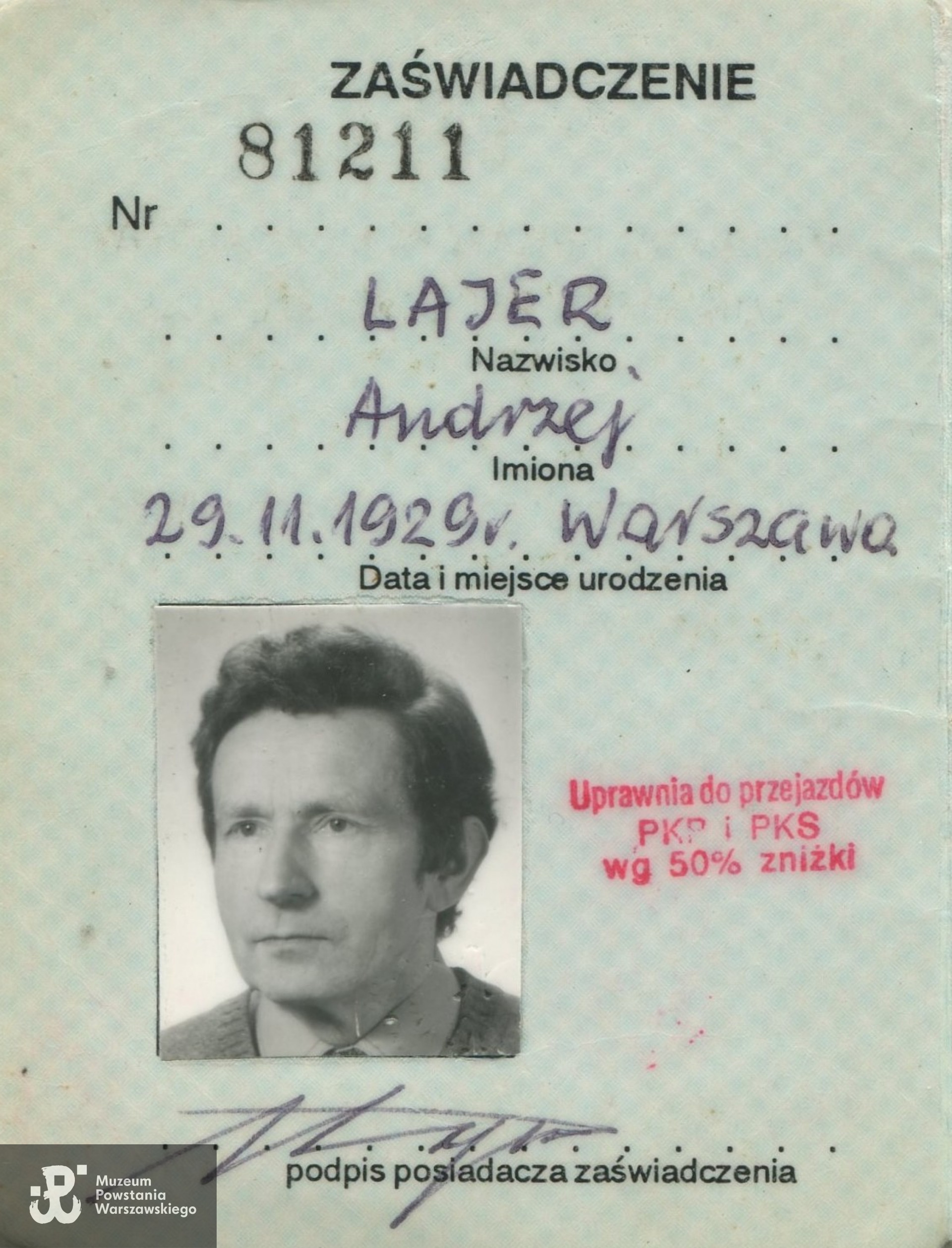 Źródło: Muzeum Powstania Warszawskiego, materiały do Słownika Uczestników PW, zasób Pokoju Kombatanta MPW