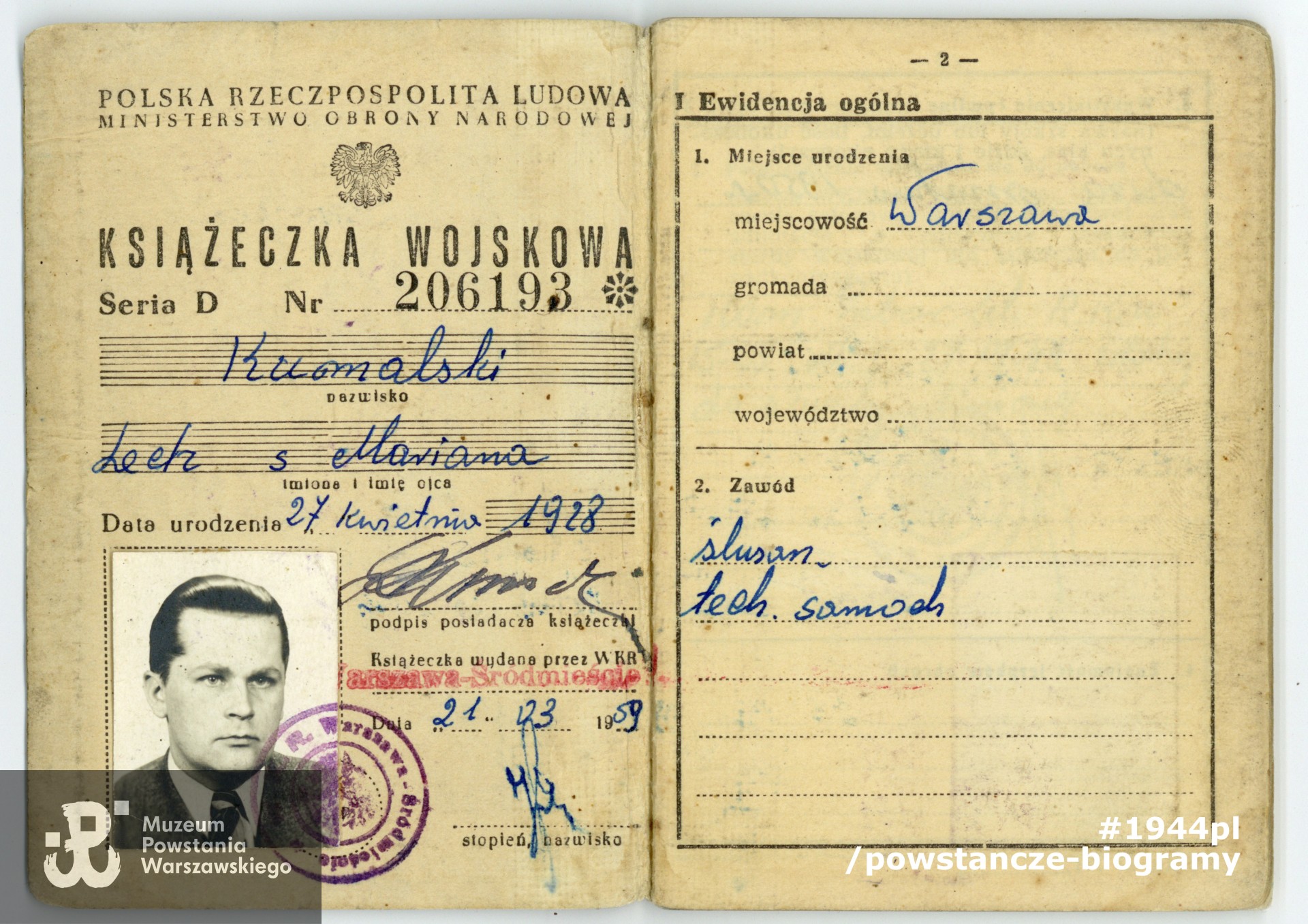 Dokument udostępniony przez p. Jacka Kuleczkę, zbiory prywatne