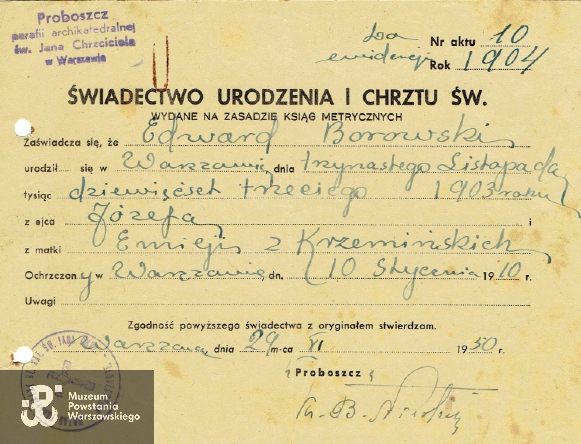 Z archiwum rodzinnego Marty Borowskiej