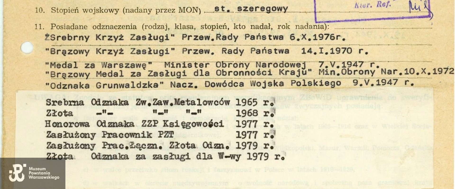 Deklaracja ZBoWiD (fragment kwestionariusza)