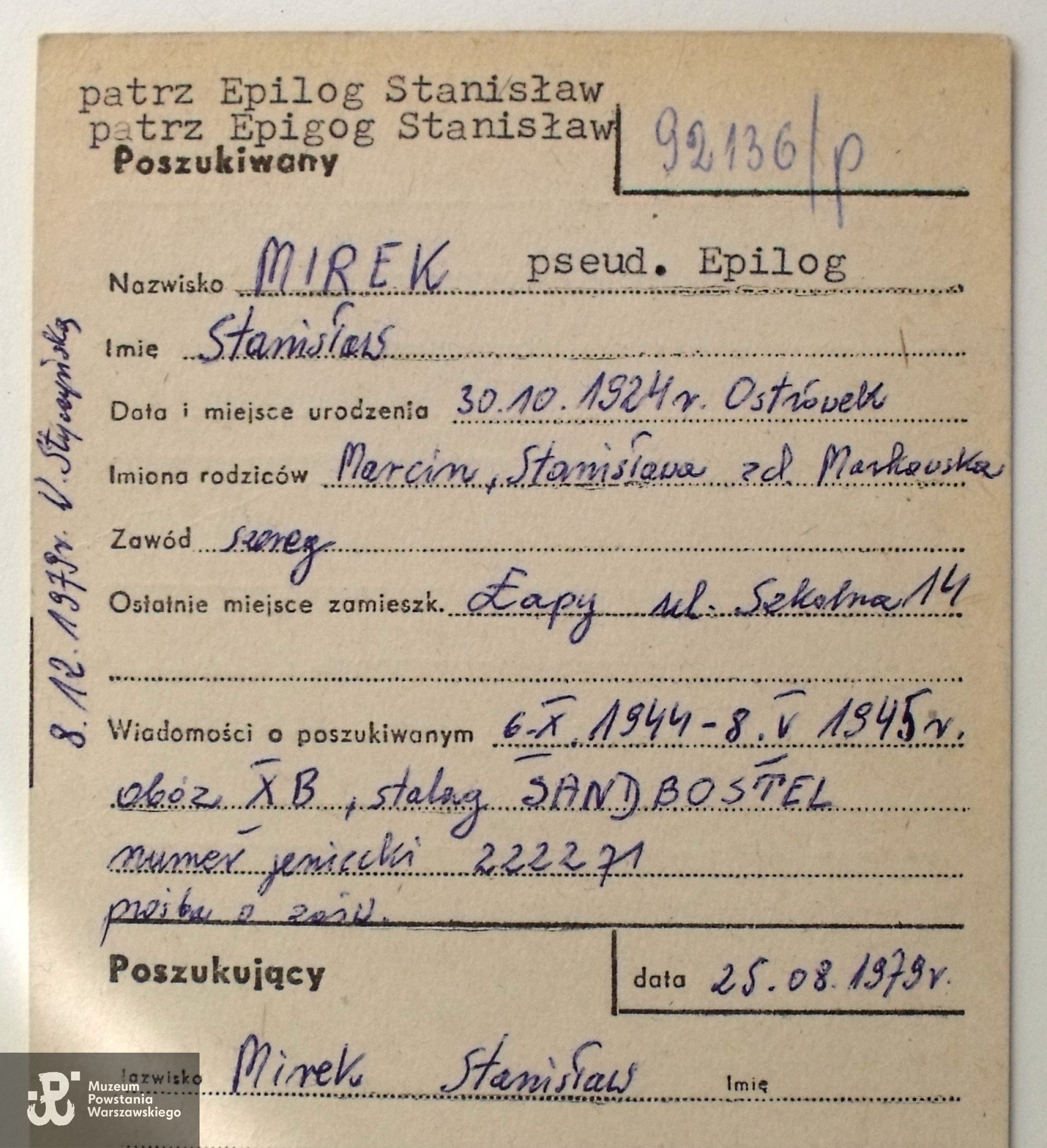 Polski Czerwony Krzyż - kartoteka
