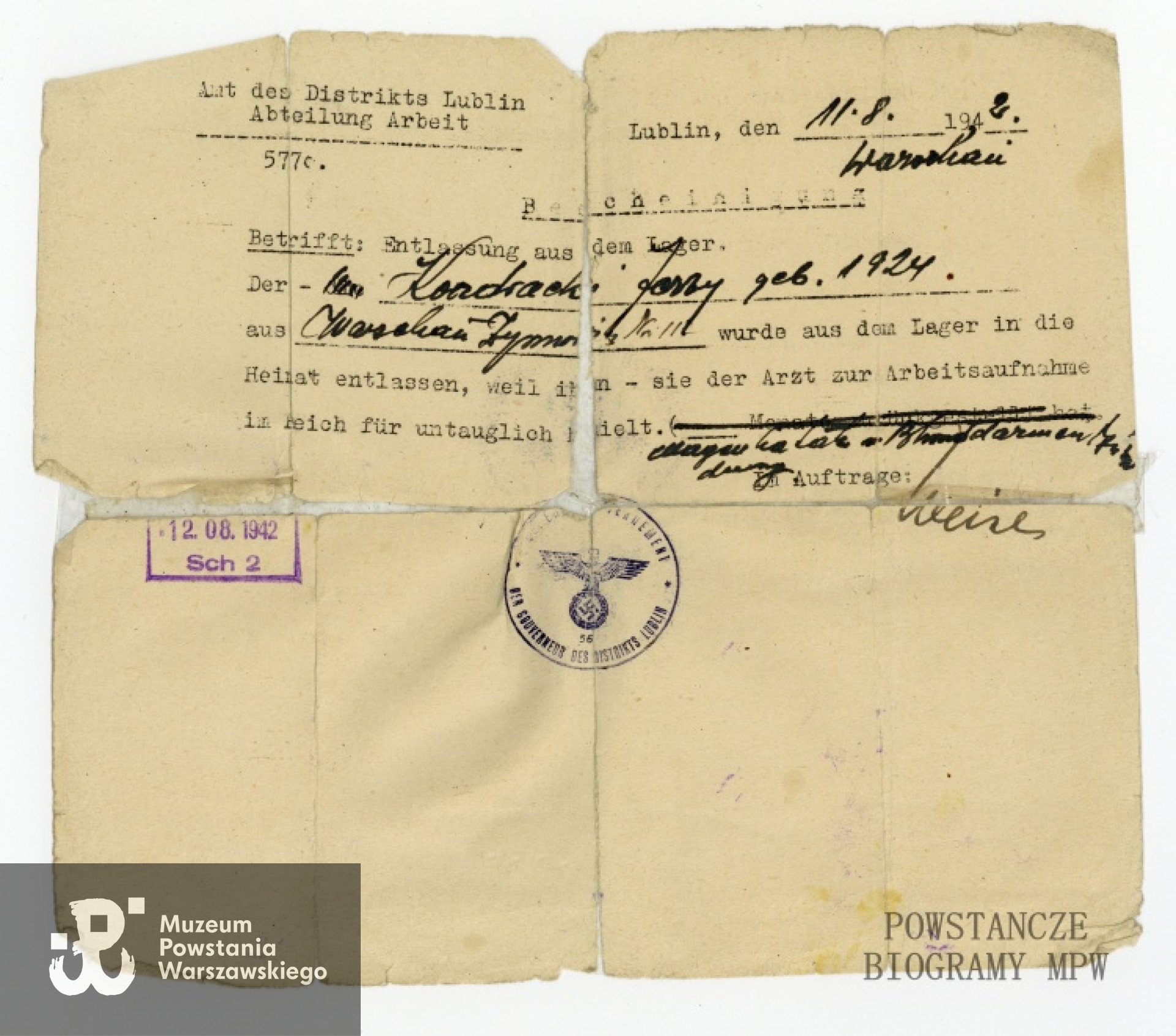 Ze zbiorów Muzeum Powstania Warszawskiego, dar Haliny Kondrackiej.