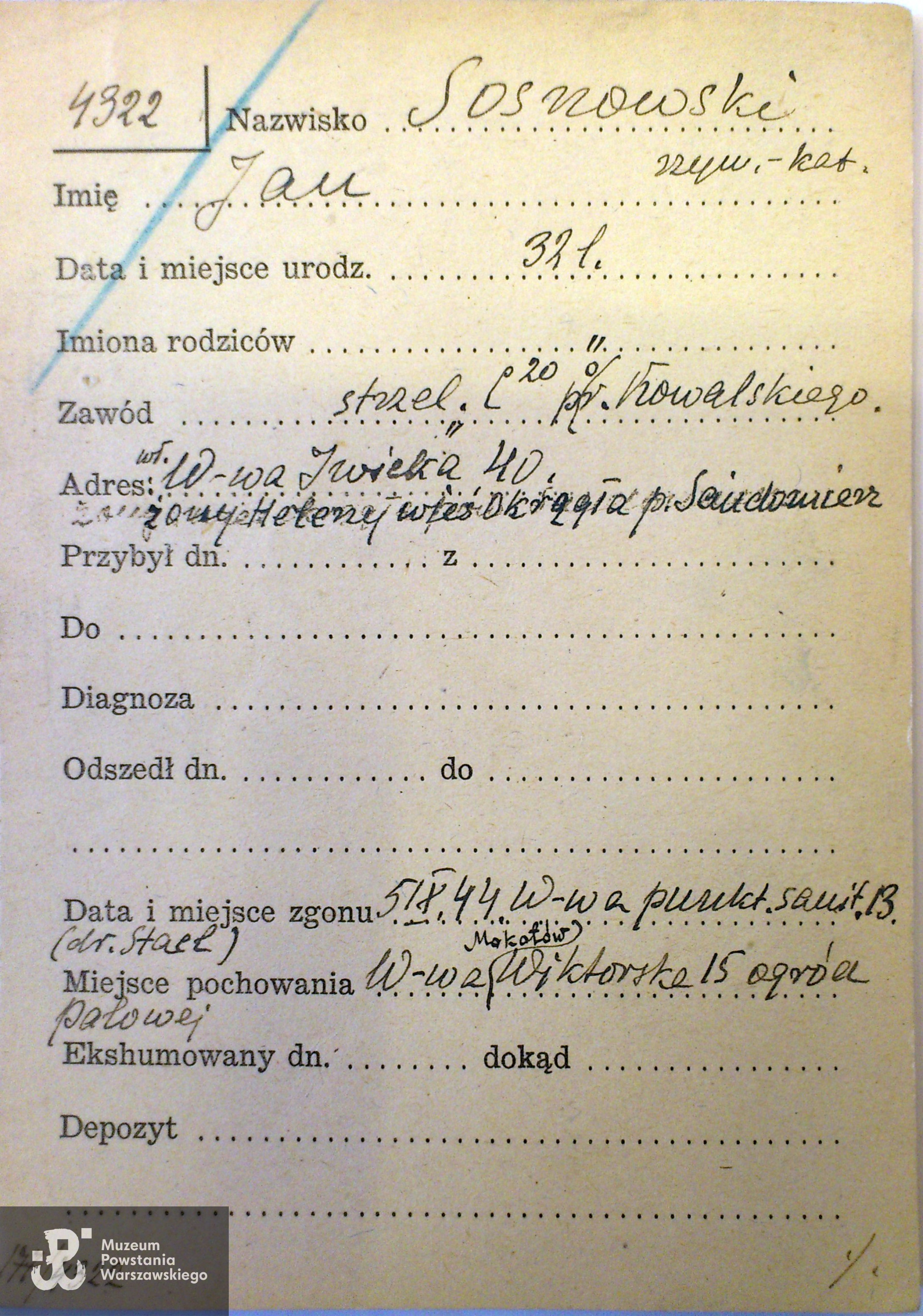 Polski Czerwony Krzyż - kartoteka